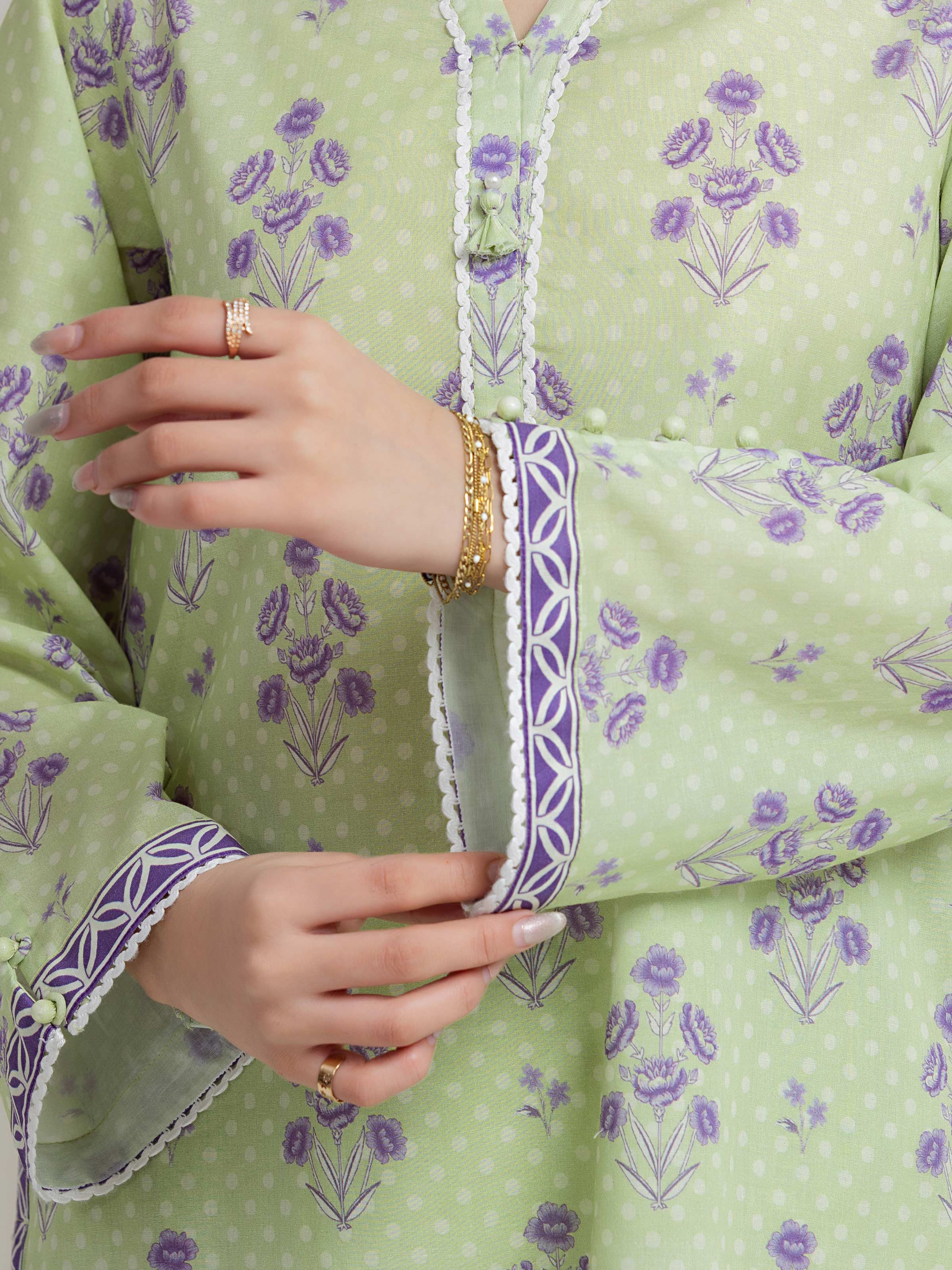 Unstitched Printed Lawn Suit - EWU6A1-36618-3P - Image 4
