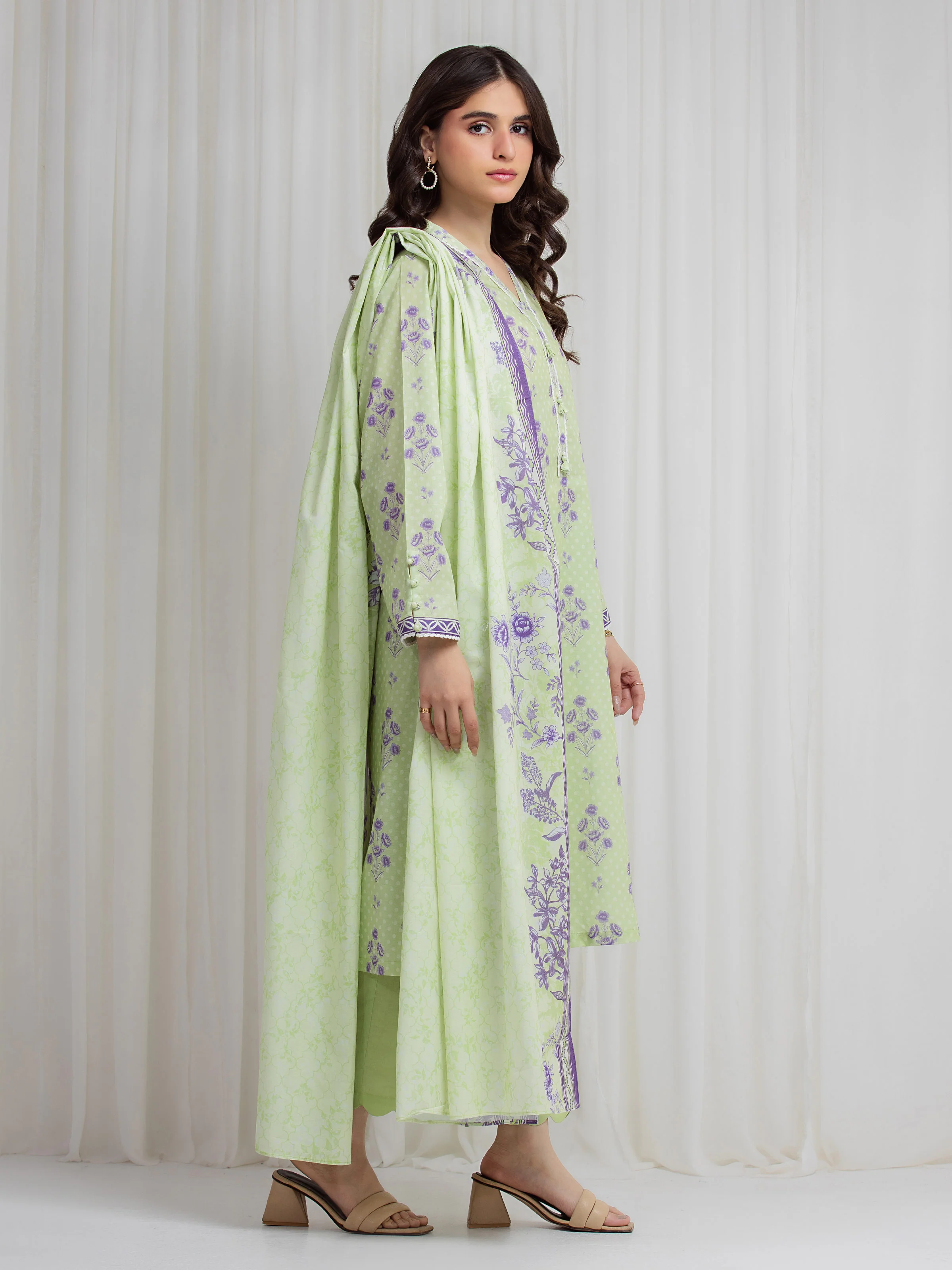 Unstitched Printed Lawn Suit - EWU6A1-36618-3P - Image 5