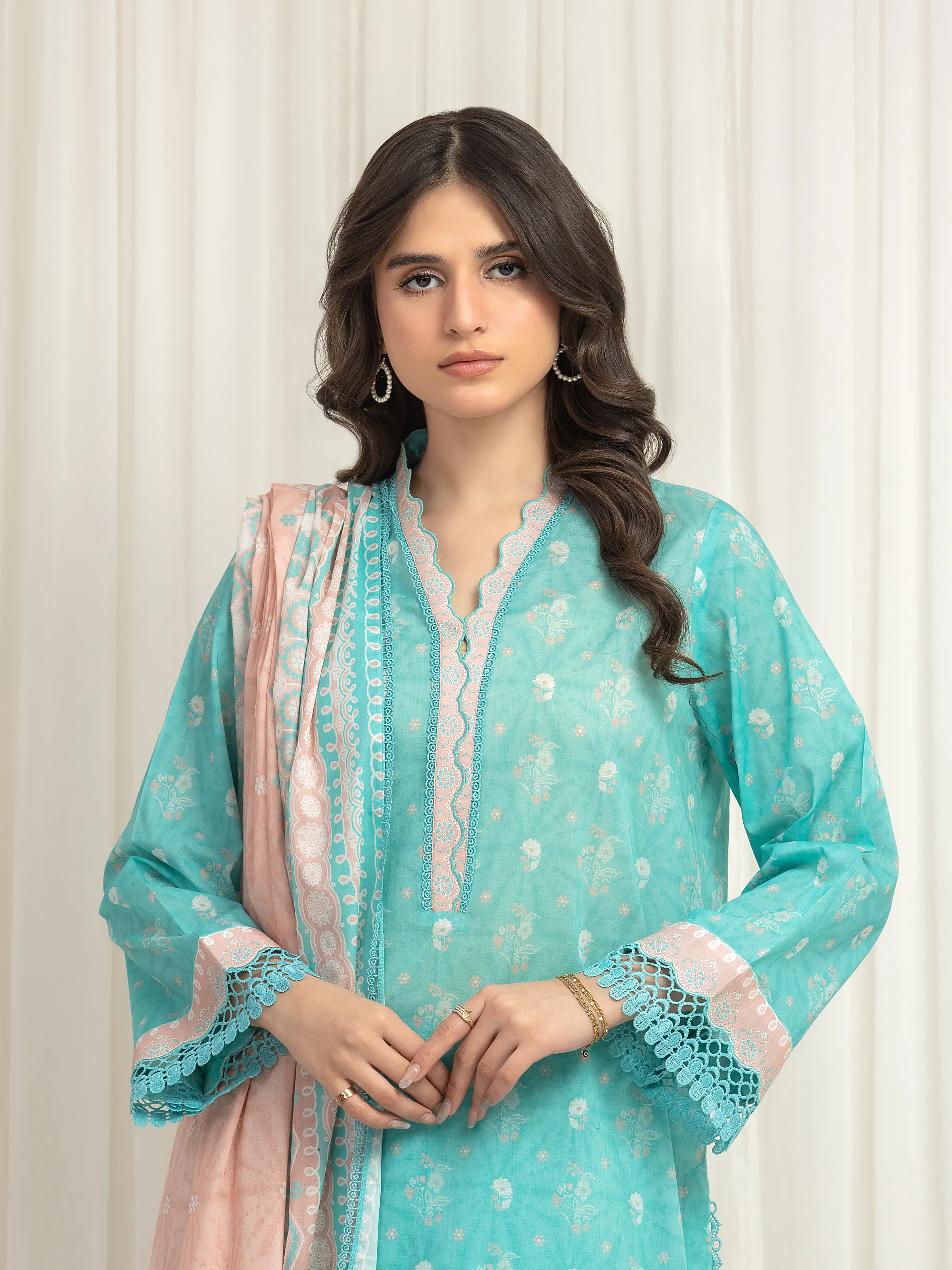 Unstitched Printed Lawn Suit - EWU6A1-36620-3P - Image 2