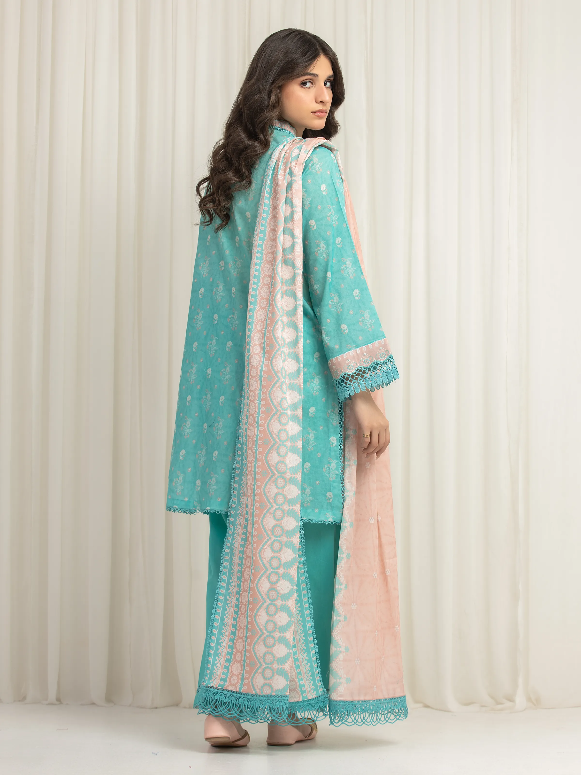 Unstitched Printed Lawn Suit - EWU6A1-36620-3P - Image 6