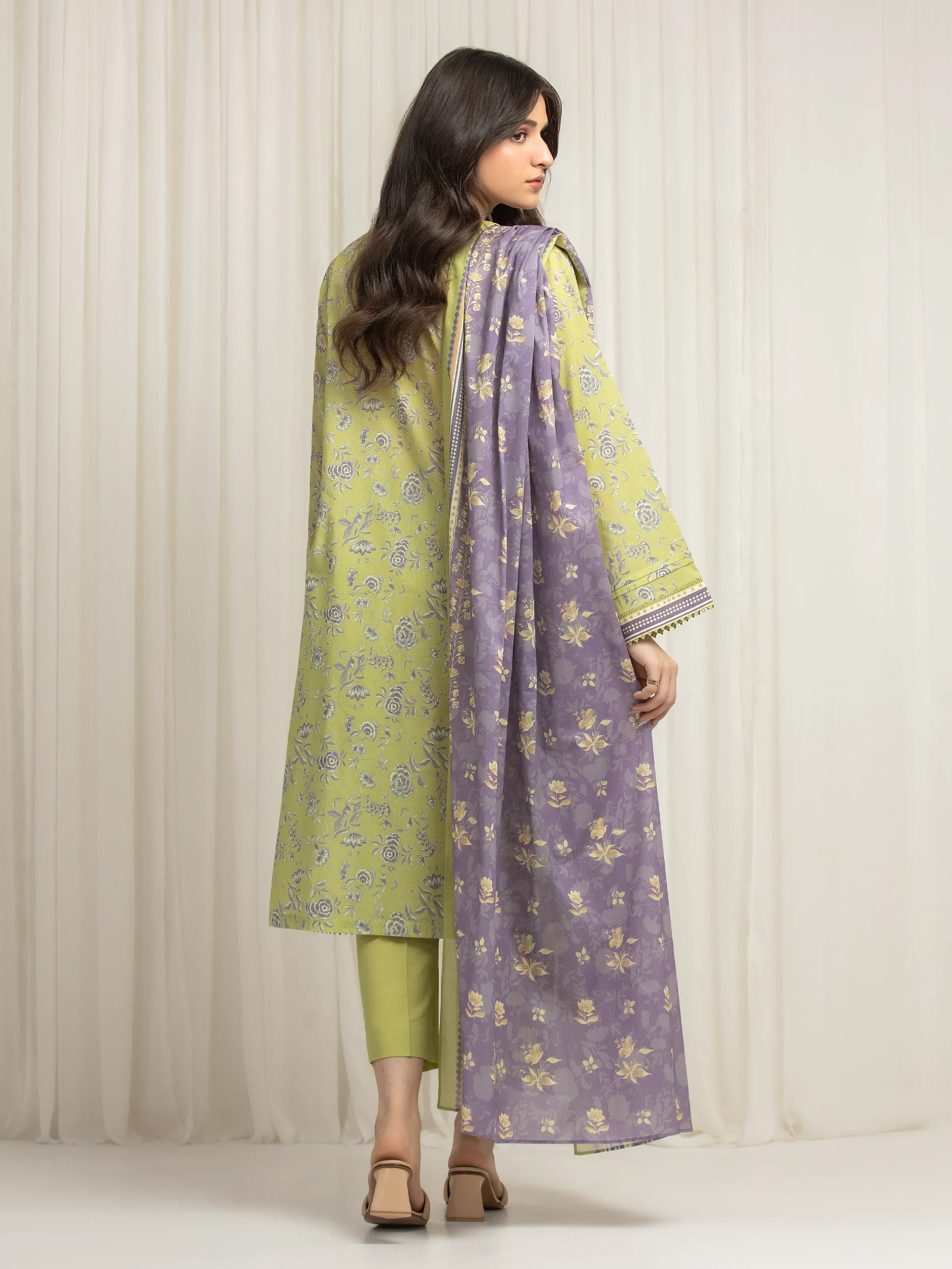 Unstitched Printed Lawn Suit - EWU6A1-36622-3P - Image 6