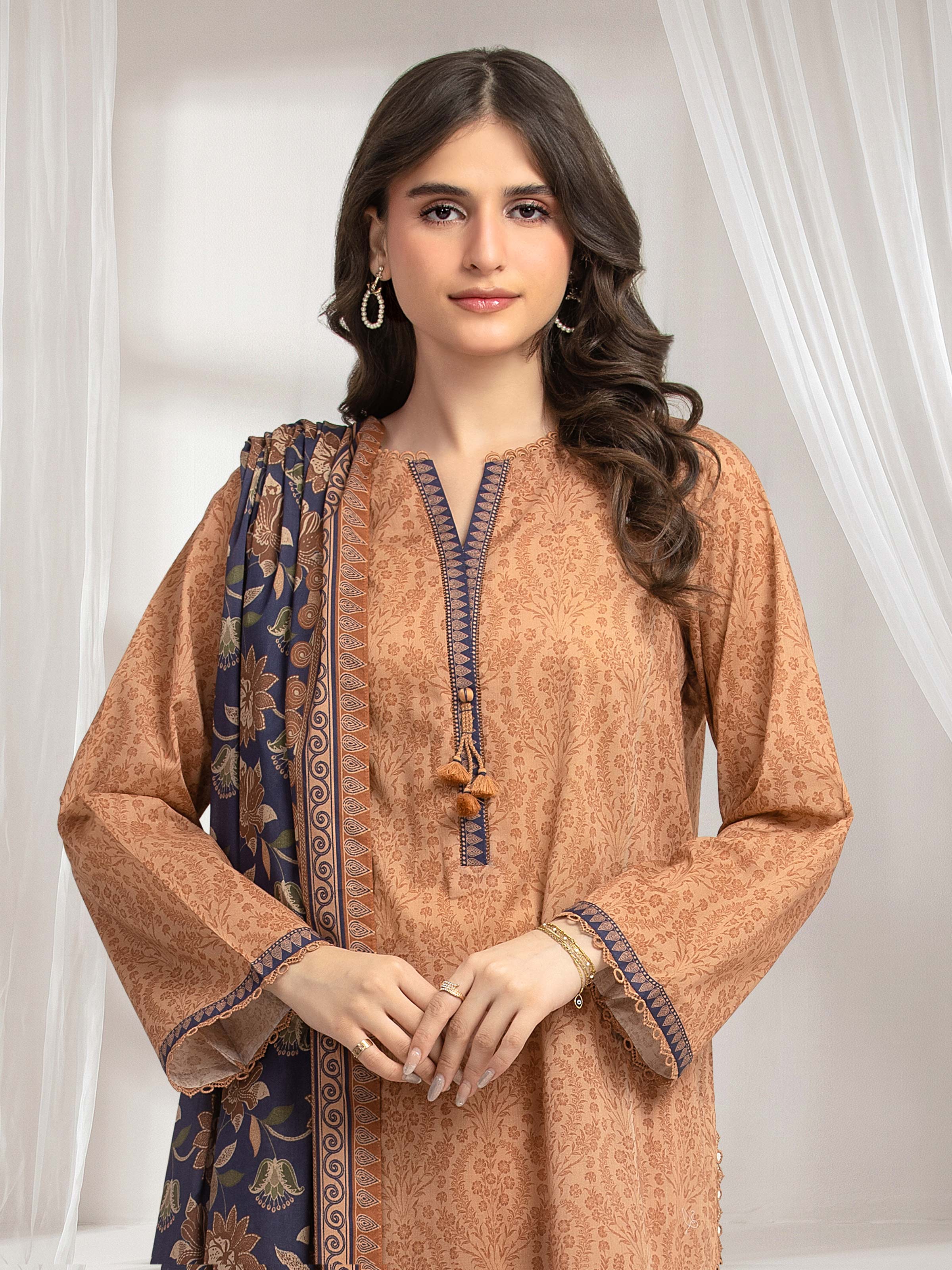 Unstitched Printed Lawn Suit - EWU6A1-36630-3P - Image 2