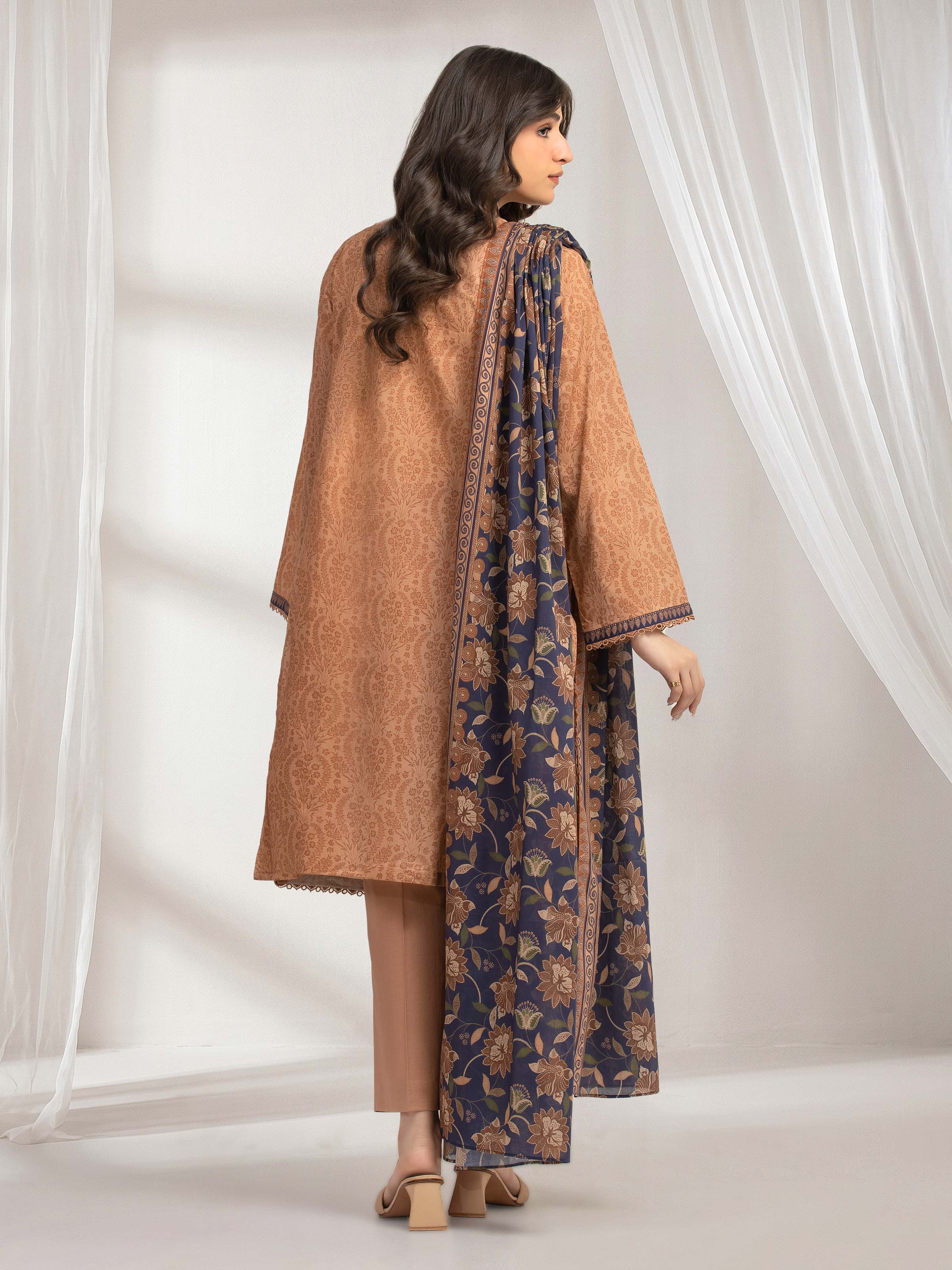 Unstitched Printed Lawn Suit - EWU6A1-36630-3P - Image 6