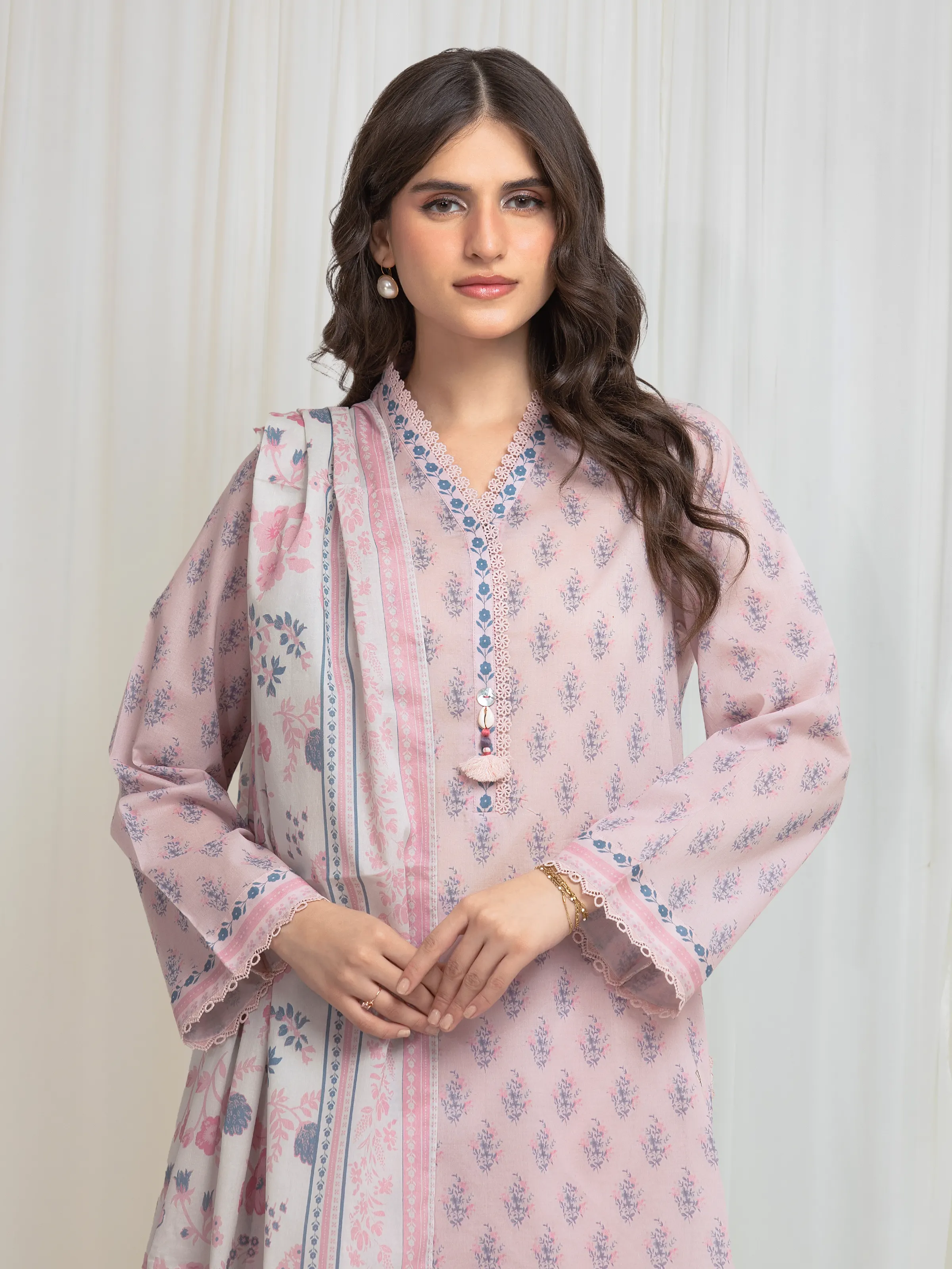 Unstitched Printed Lawn Suit - EWU6A1-36636-3P - Image 2
