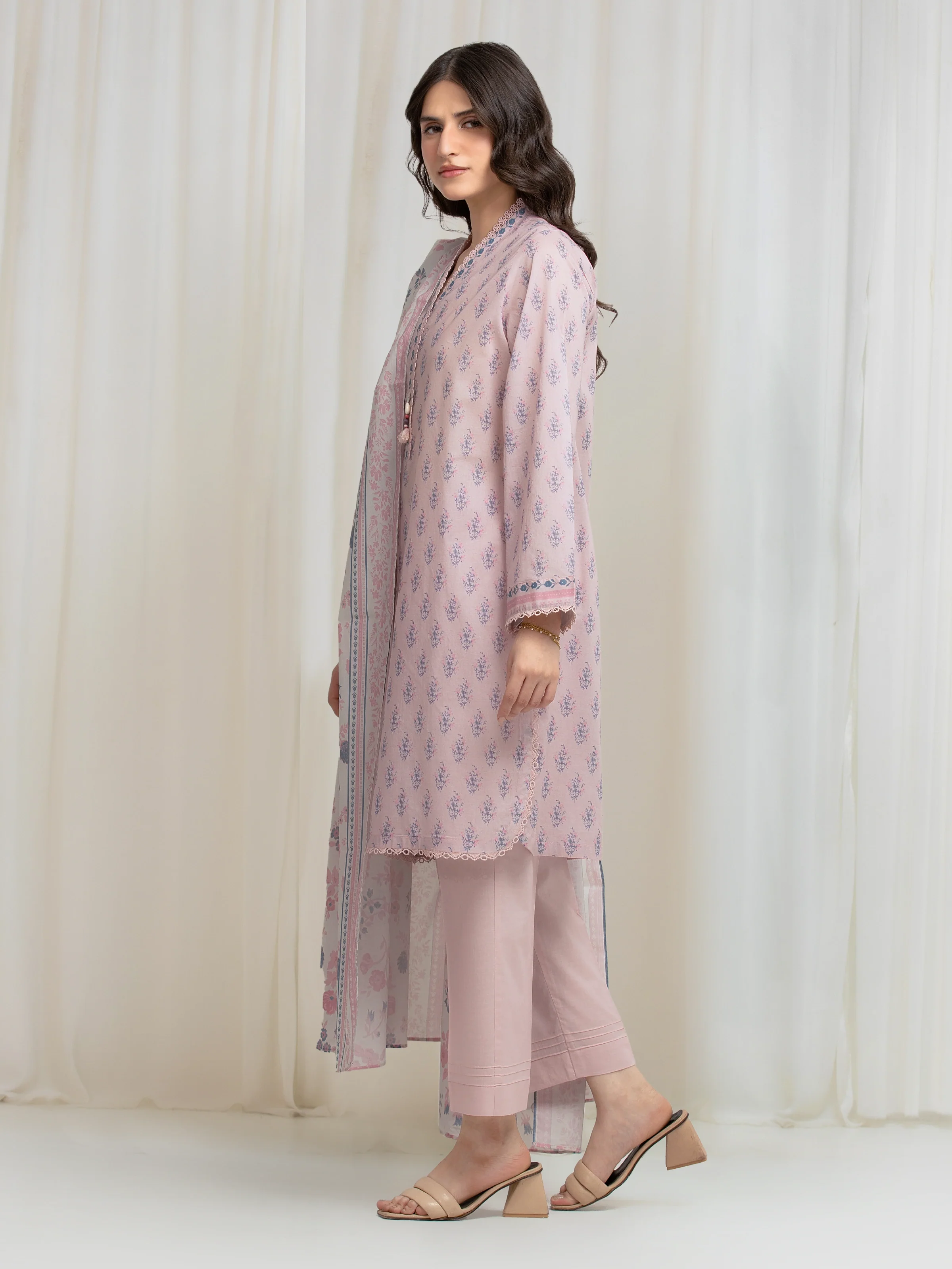 Unstitched Printed Lawn Suit - EWU6A1-36636-3P - Image 5