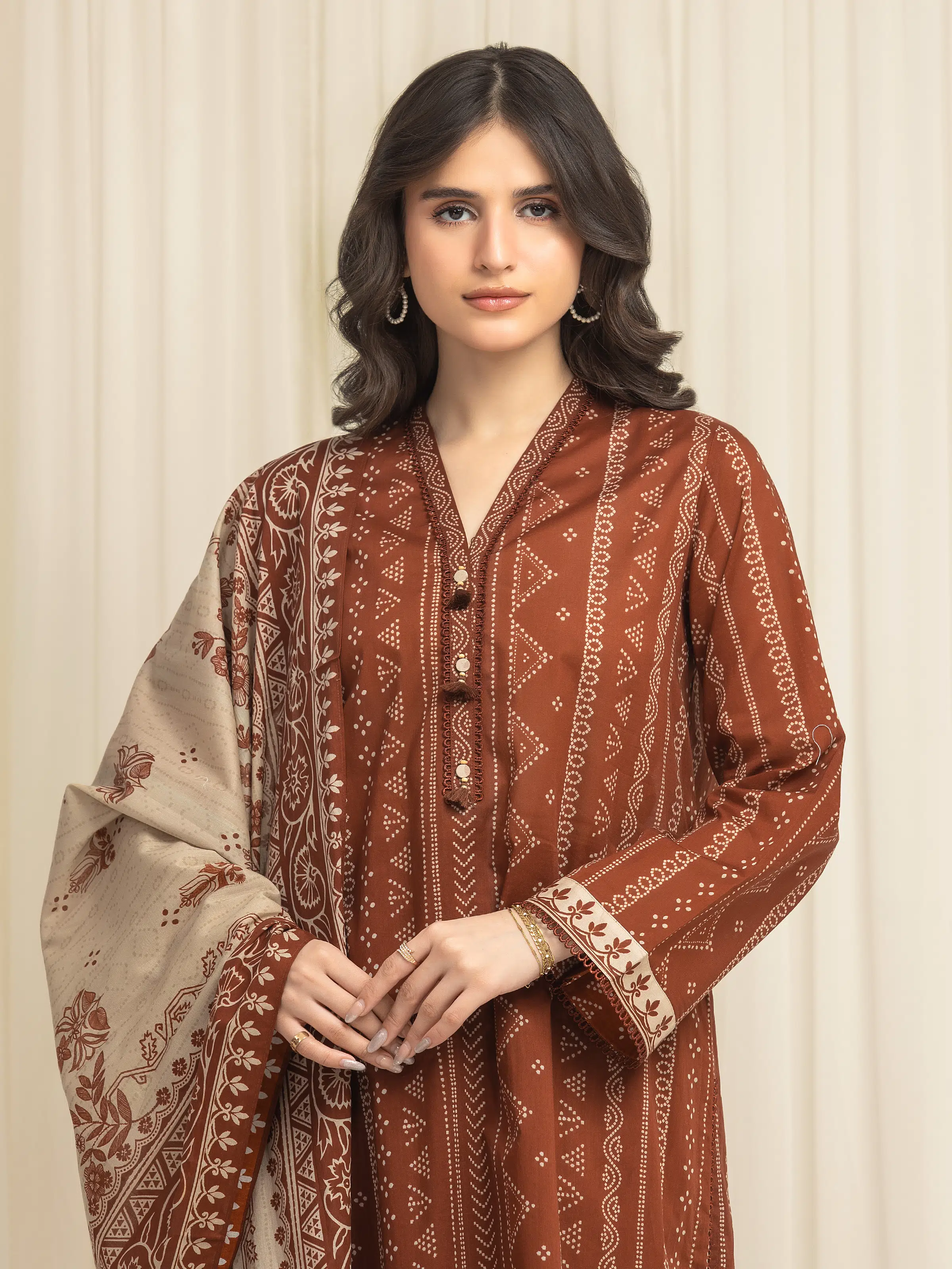 Unstitched Printed Lawn Suit - EWU6A1-36639-3P - Image 2