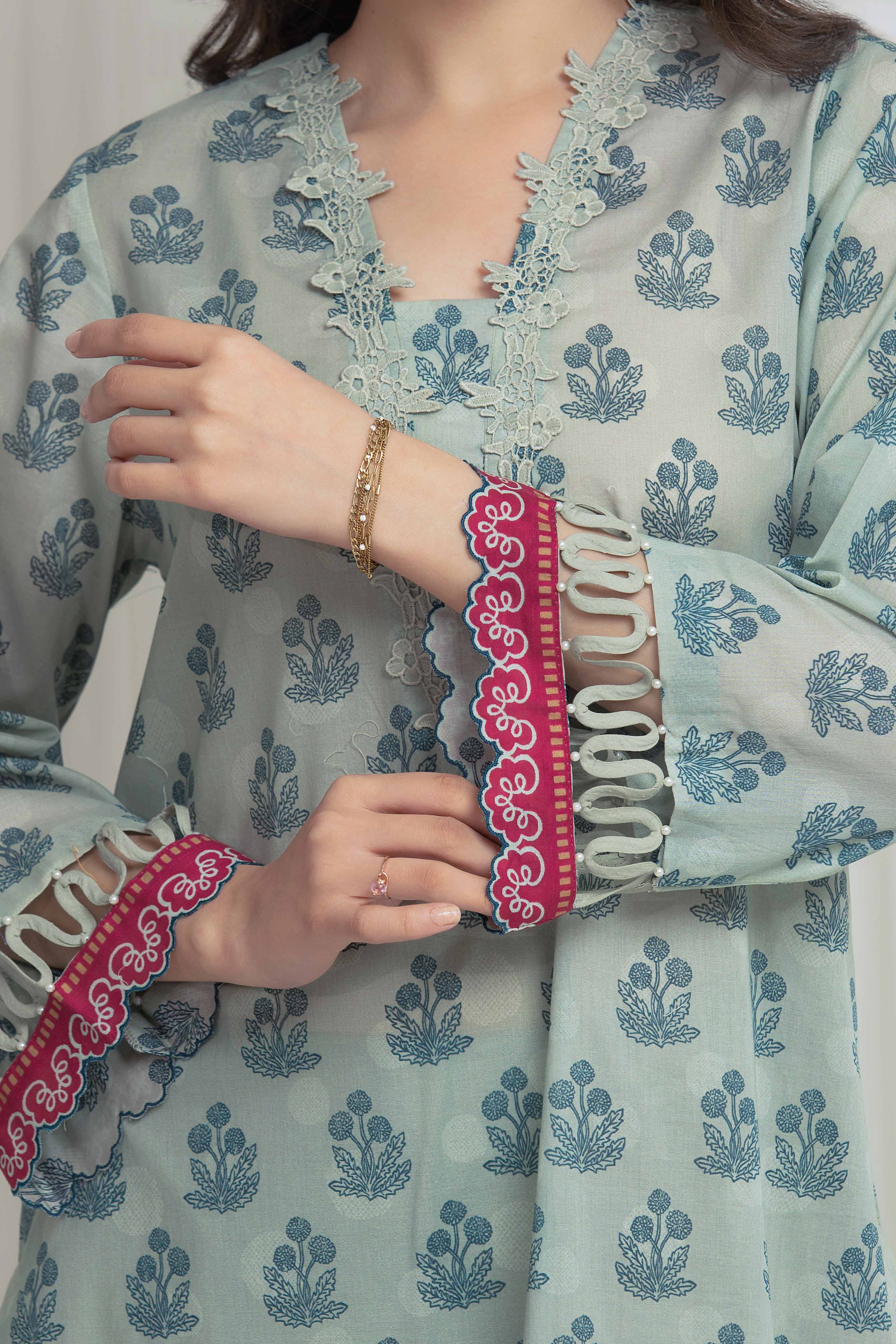 Unstitched Printed Lawn Suit - EWU6A1-36640-3P - Image 4