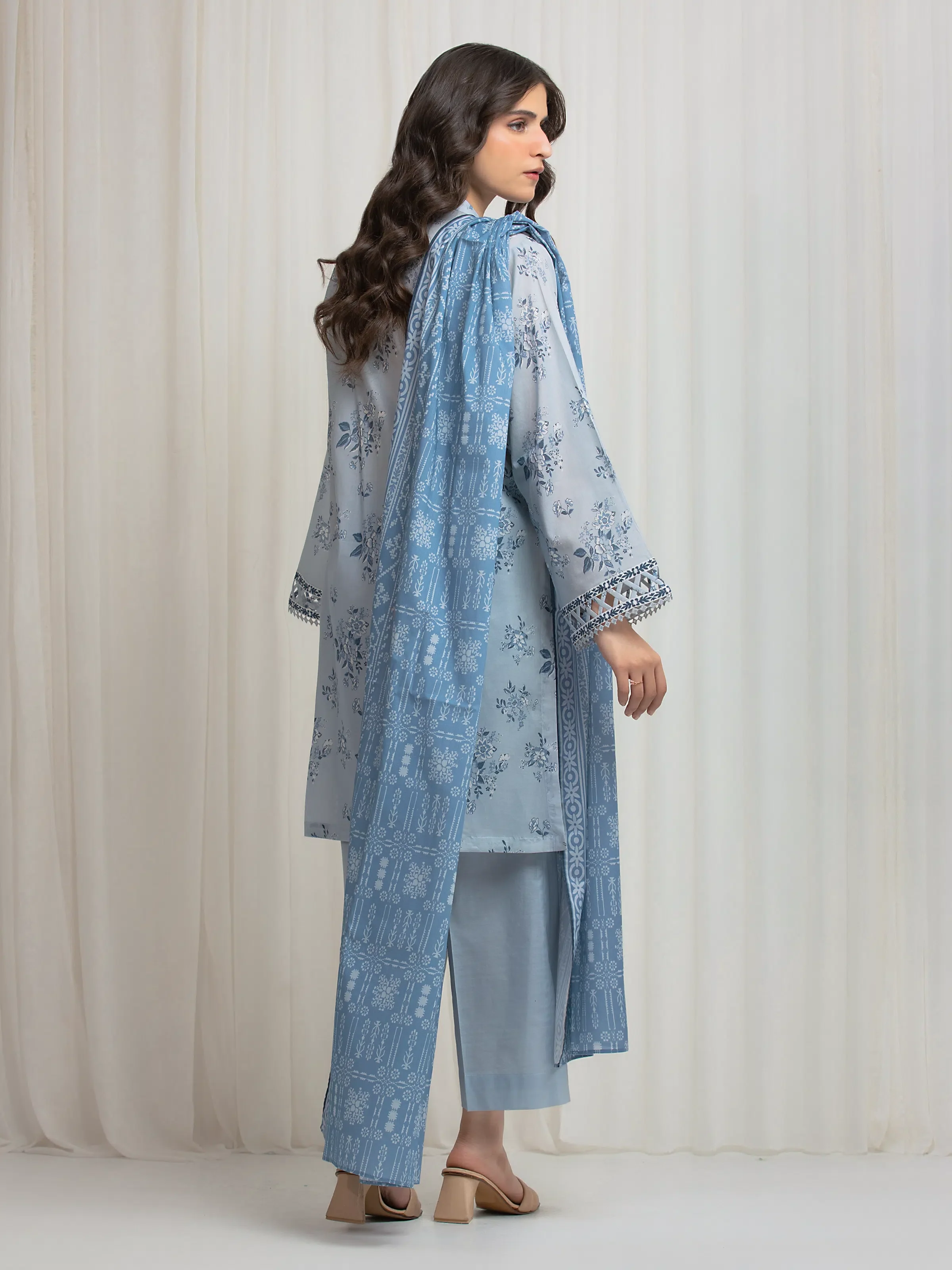 Unstitched Printed Lawn Suit - EWU6A1-36644-3P - Image 6