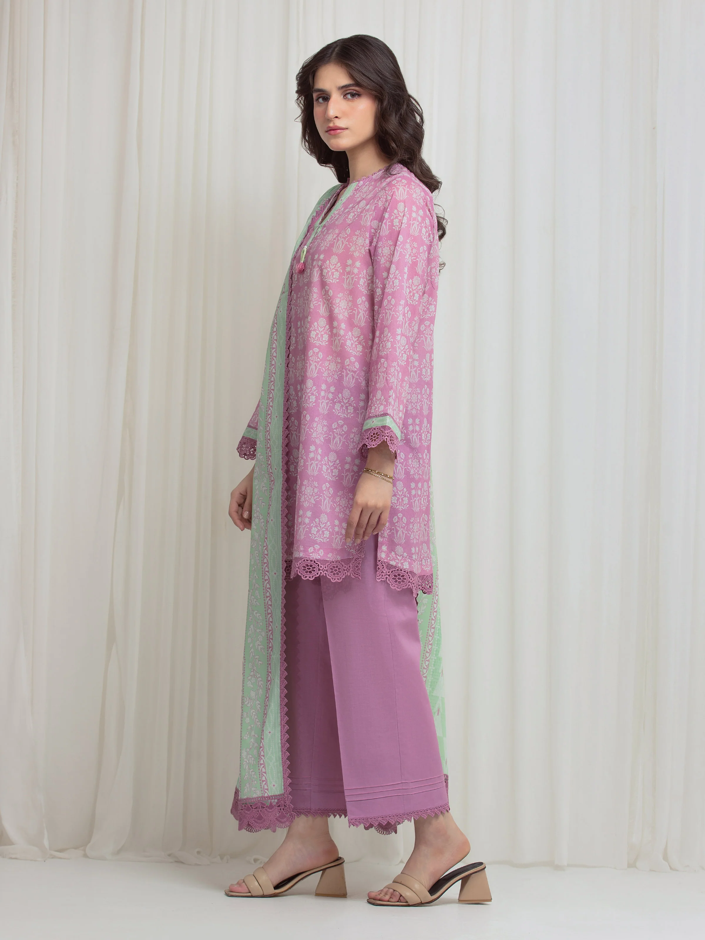 Unstitched Printed Lawn Suit - EWU6A1-36649-3P - Image 5