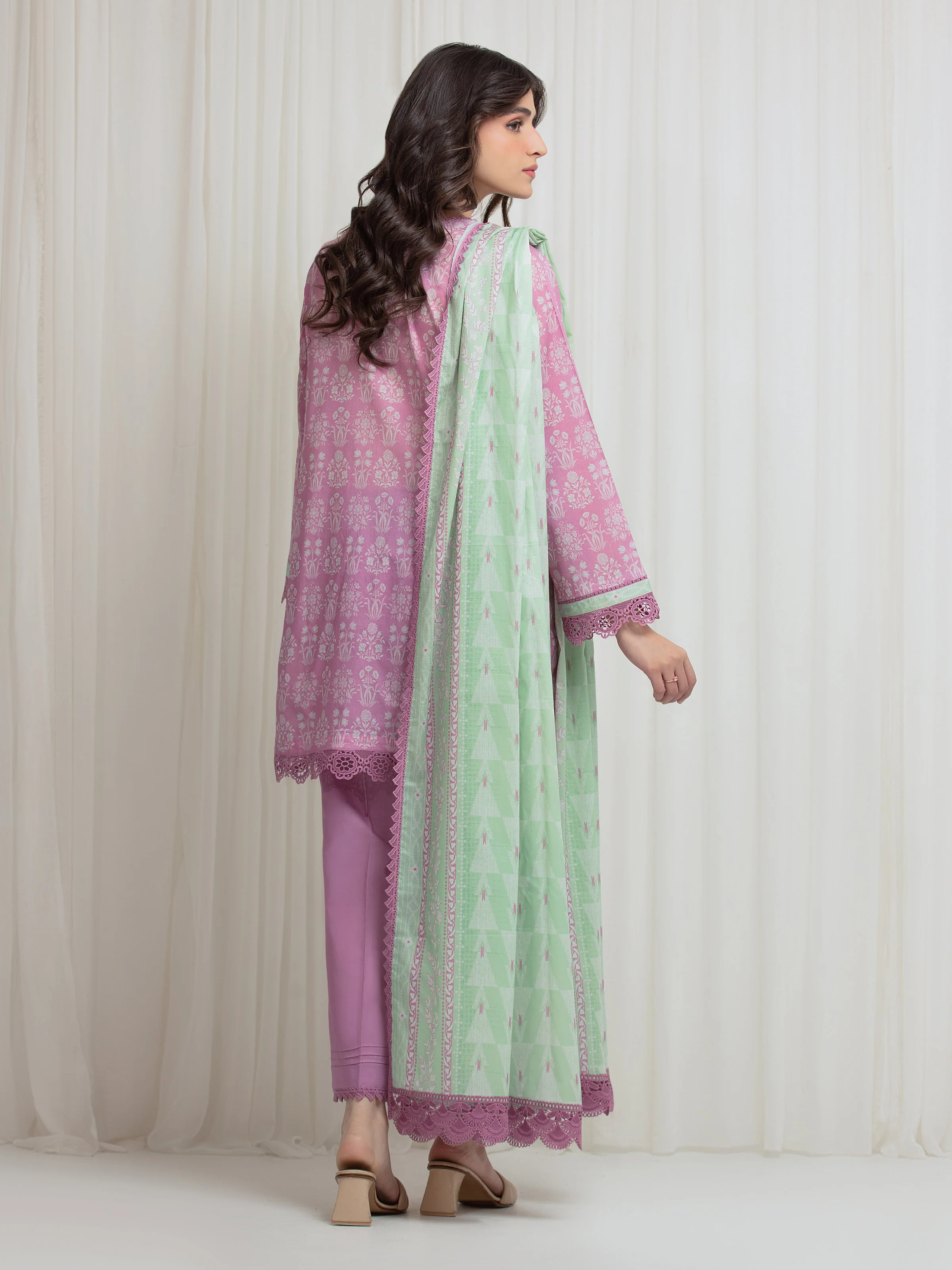 Unstitched Printed Lawn Suit - EWU6A1-36649-3P - Image 6