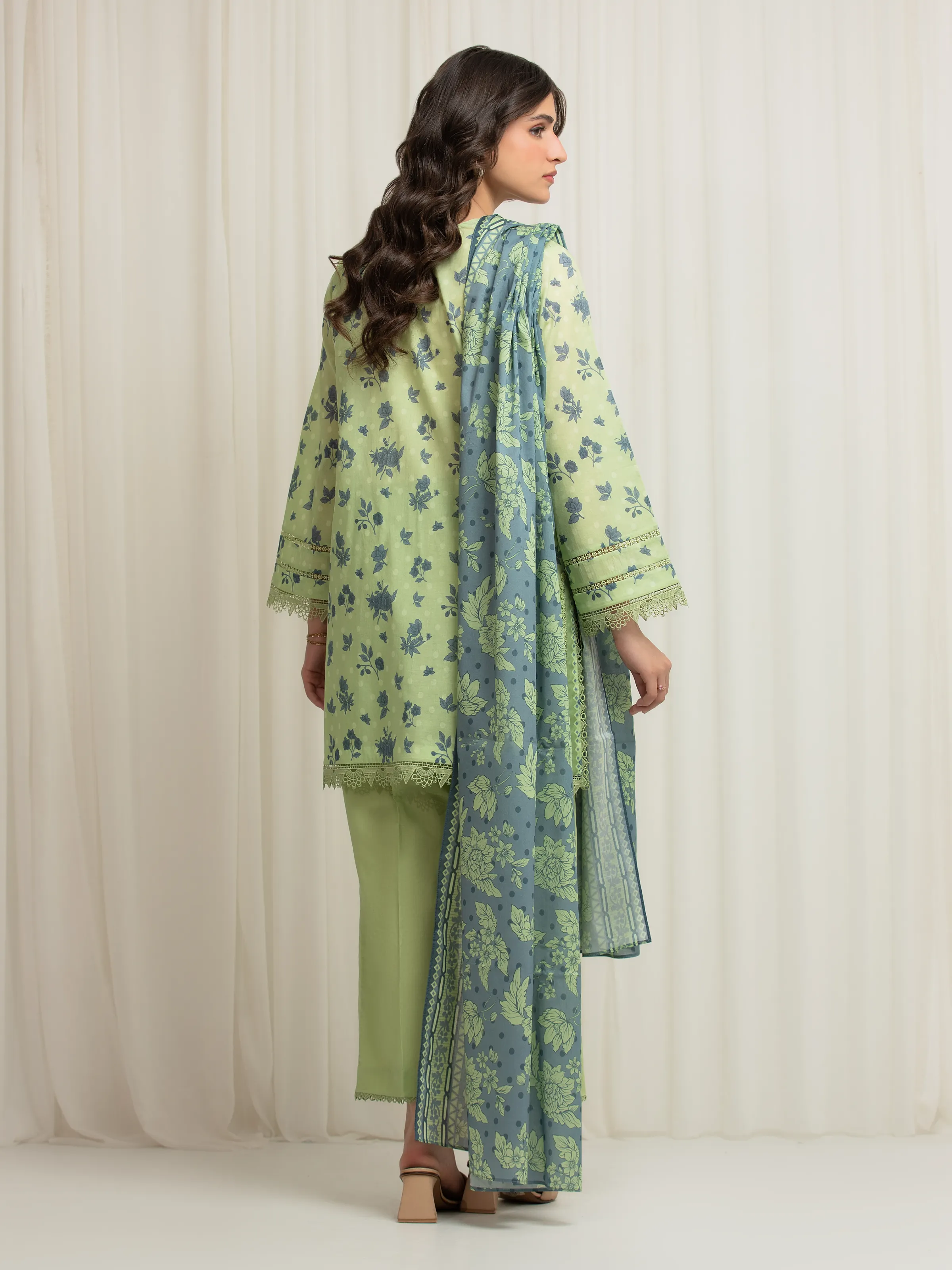 Unstitched Printed Lawn Suit - EWU6A1-36650-3P - Image 6