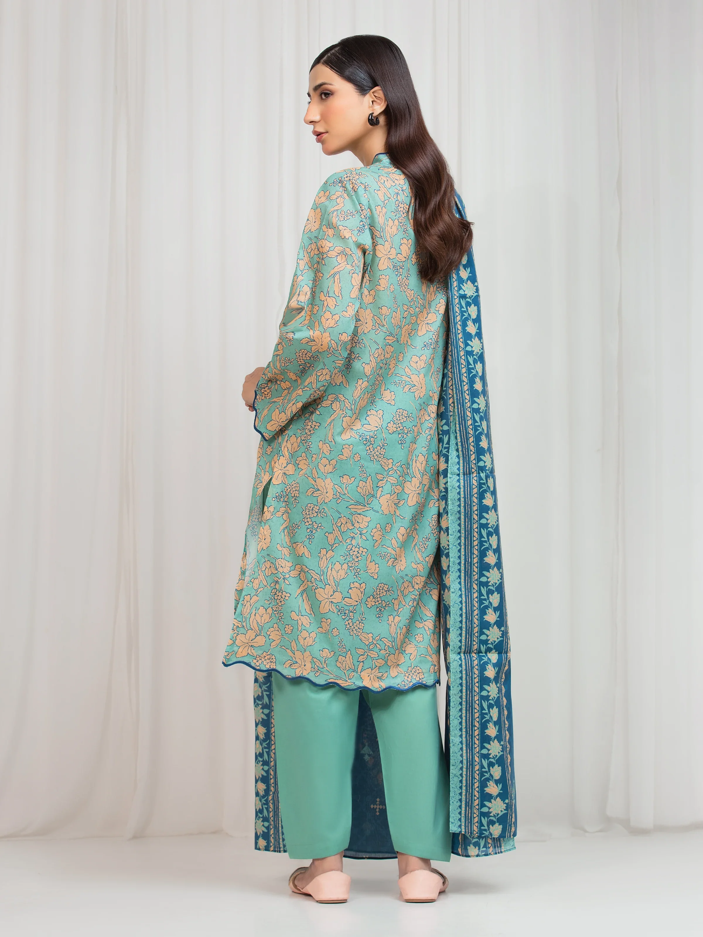 Unstitched Printed Lawn Suit - EWU6A1-36654-3P - Image 6