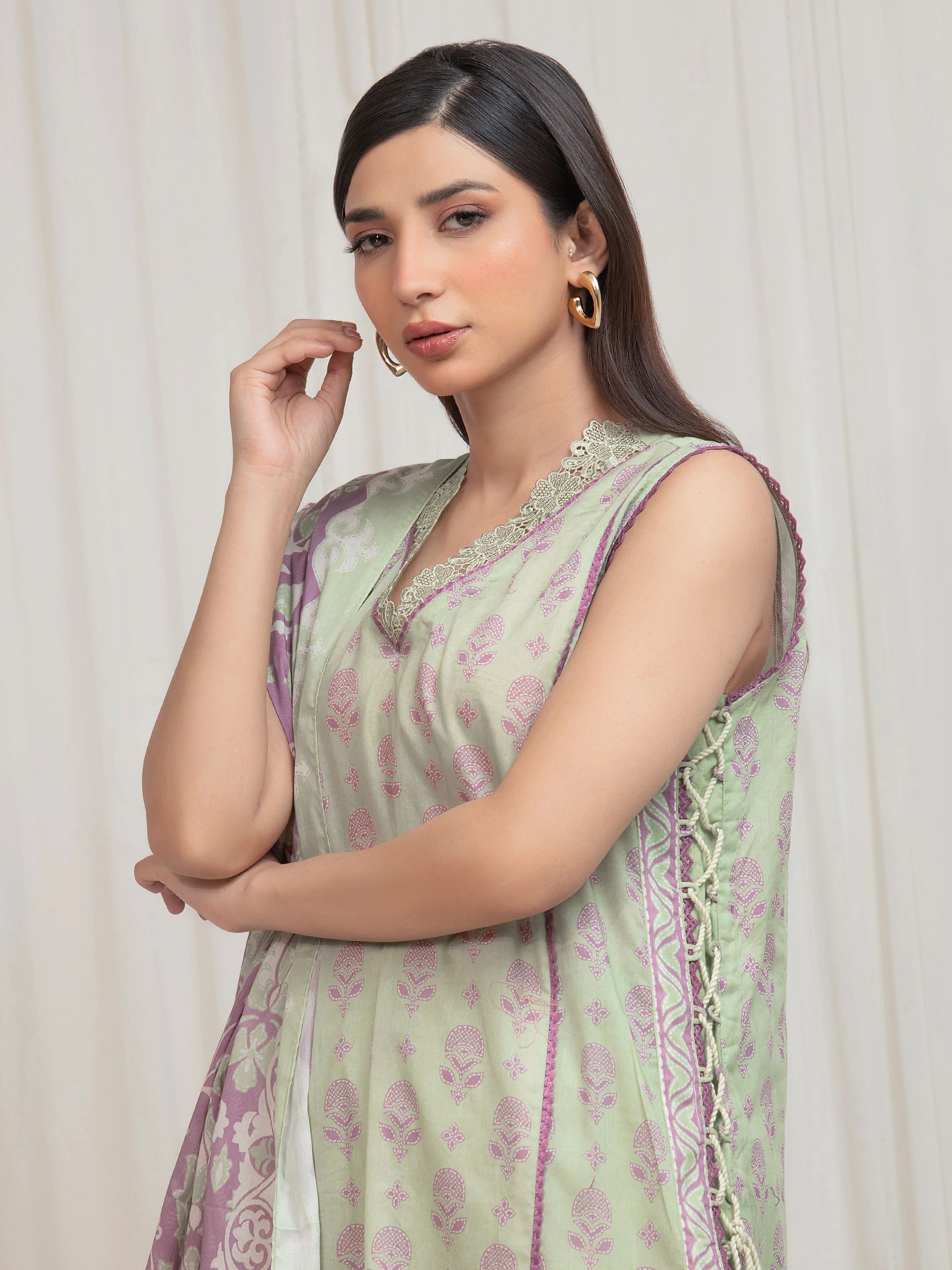 Unstitched Printed Lawn Suit - EWU6A1-36656-3P - Image 2