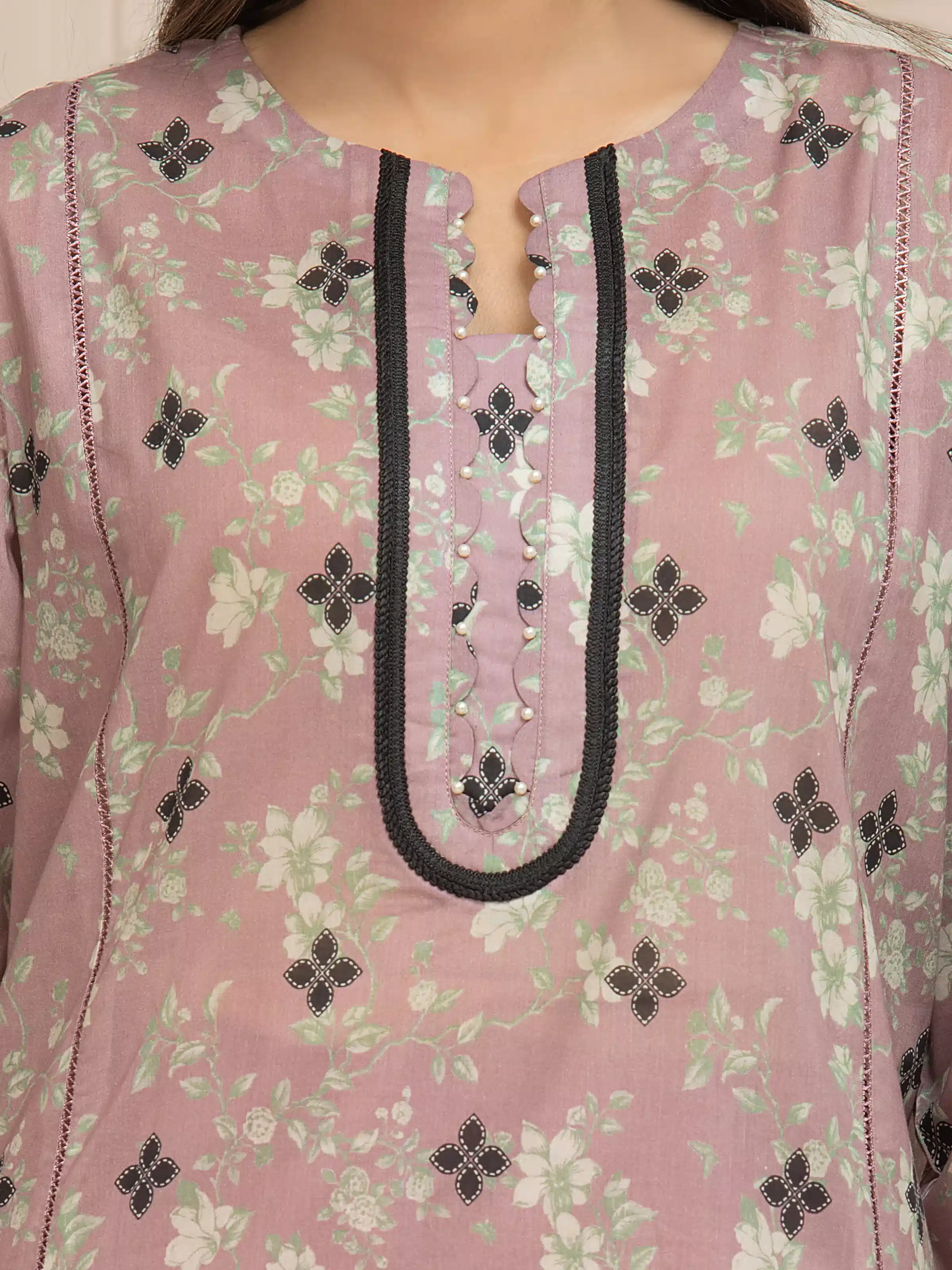 Unstitched Printed Lawn Suit - EWU6A1-36657-3P - Image 3