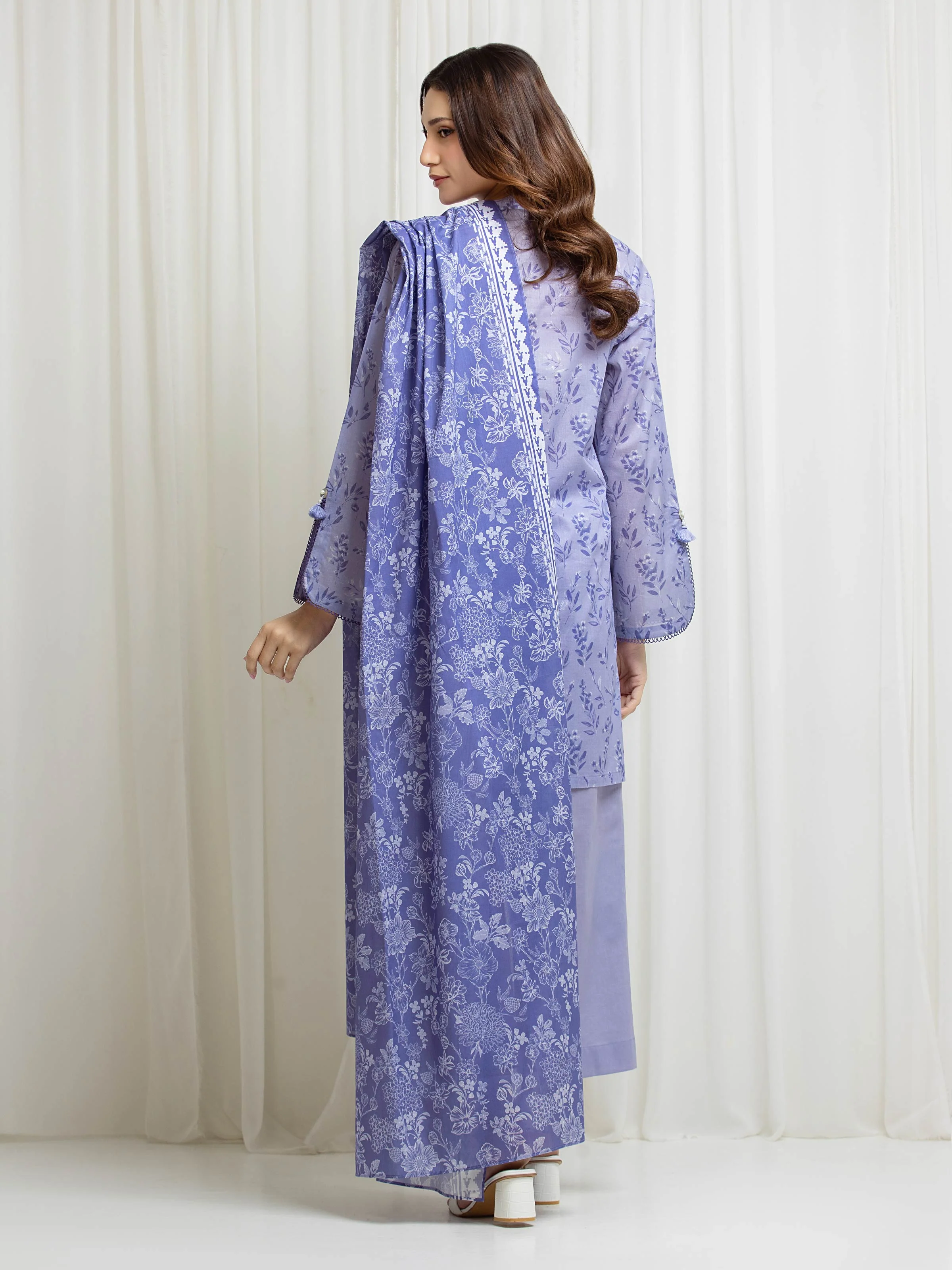 Unstitched Printed Lawn Suit - EWU6A1-36664-3P - Image 6