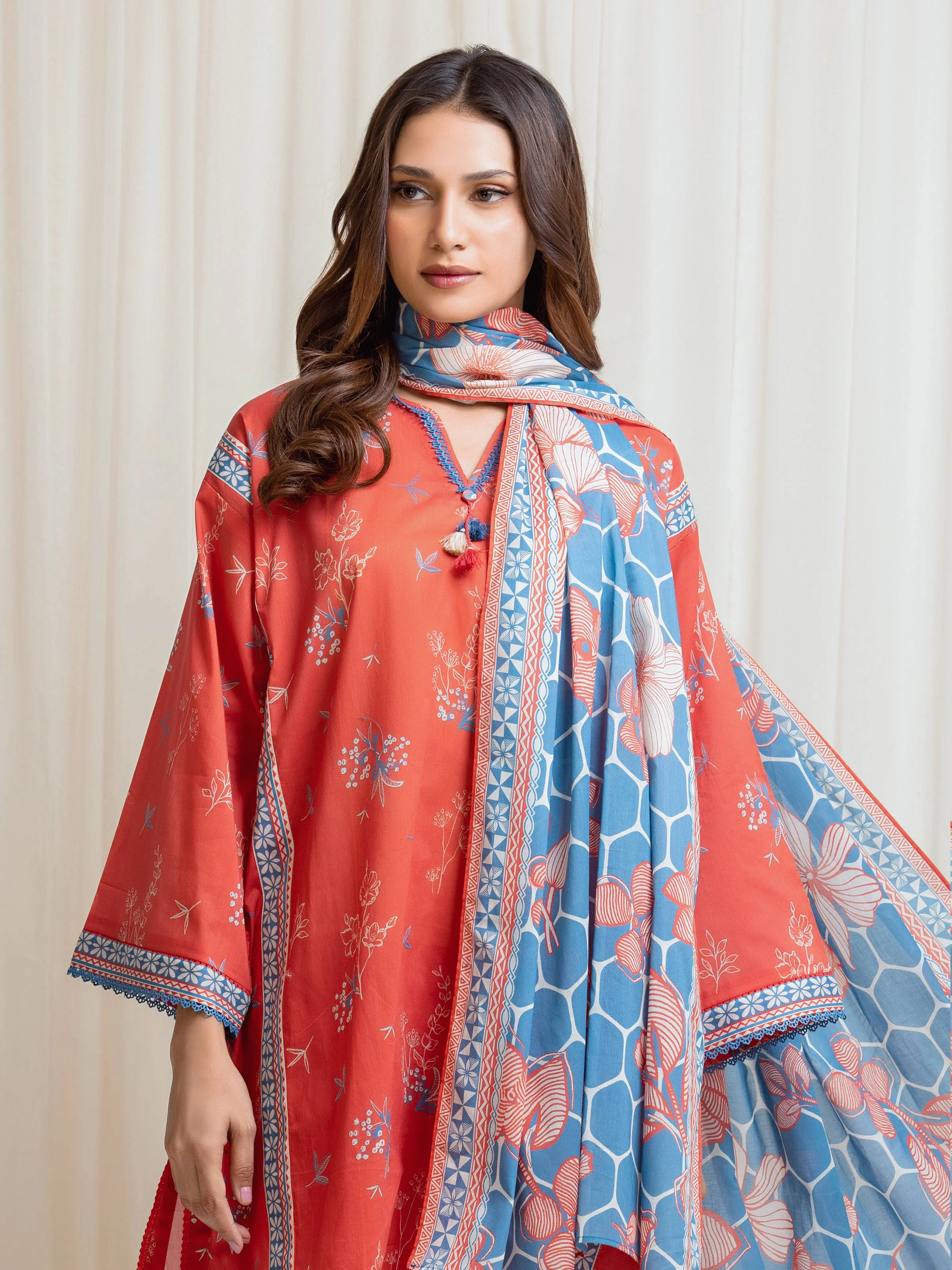 Unstitched Printed Lawn Suit - EWU6A1-36666-3P - Image 2