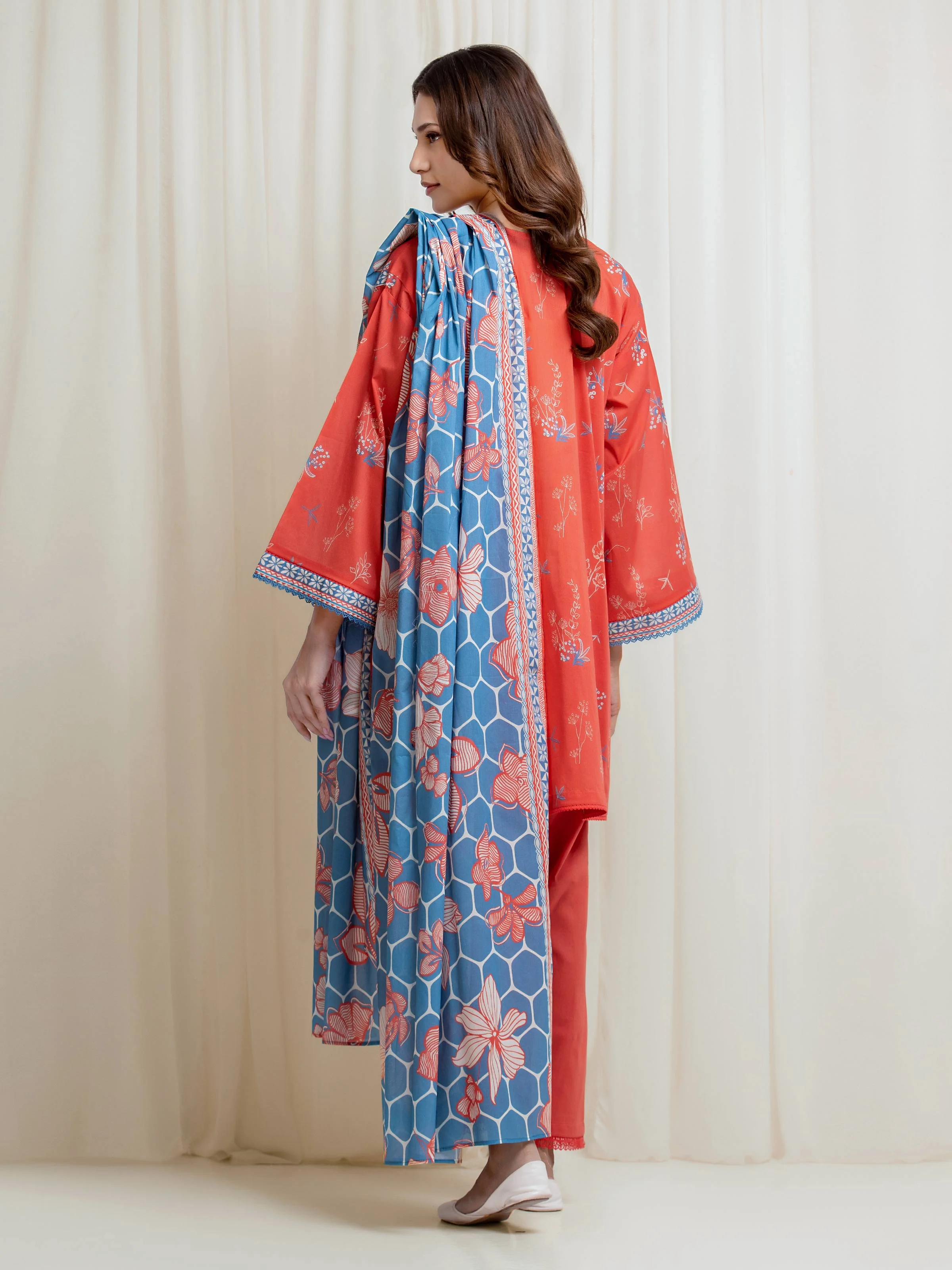 Unstitched Printed Lawn Suit - EWU6A1-36666-3P - Image 6