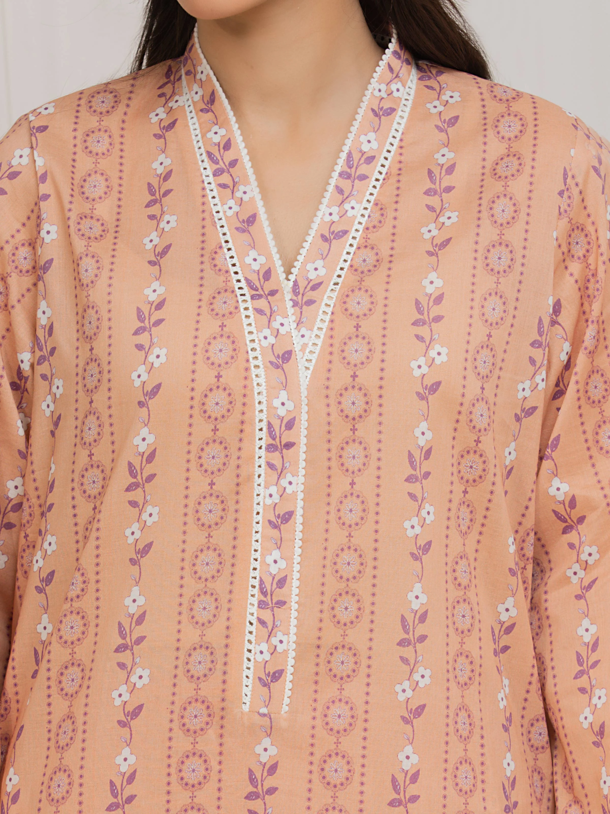 Unstitched Printed Lawn Suit - EWU6A1-36680-3P - Image 3