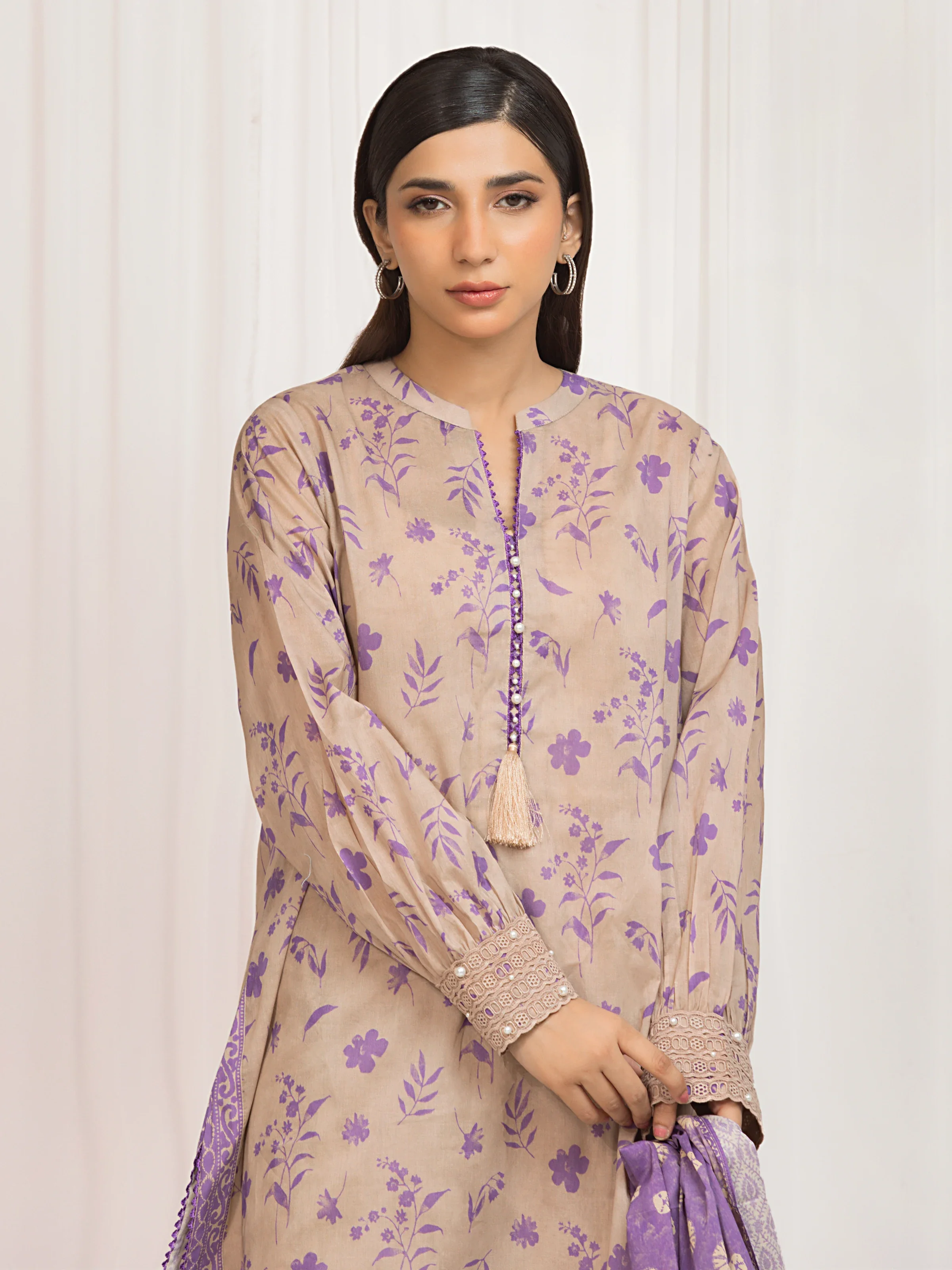 Unstitched Printed Lawn Suit - EWU6A1-36681-3P - Image 2