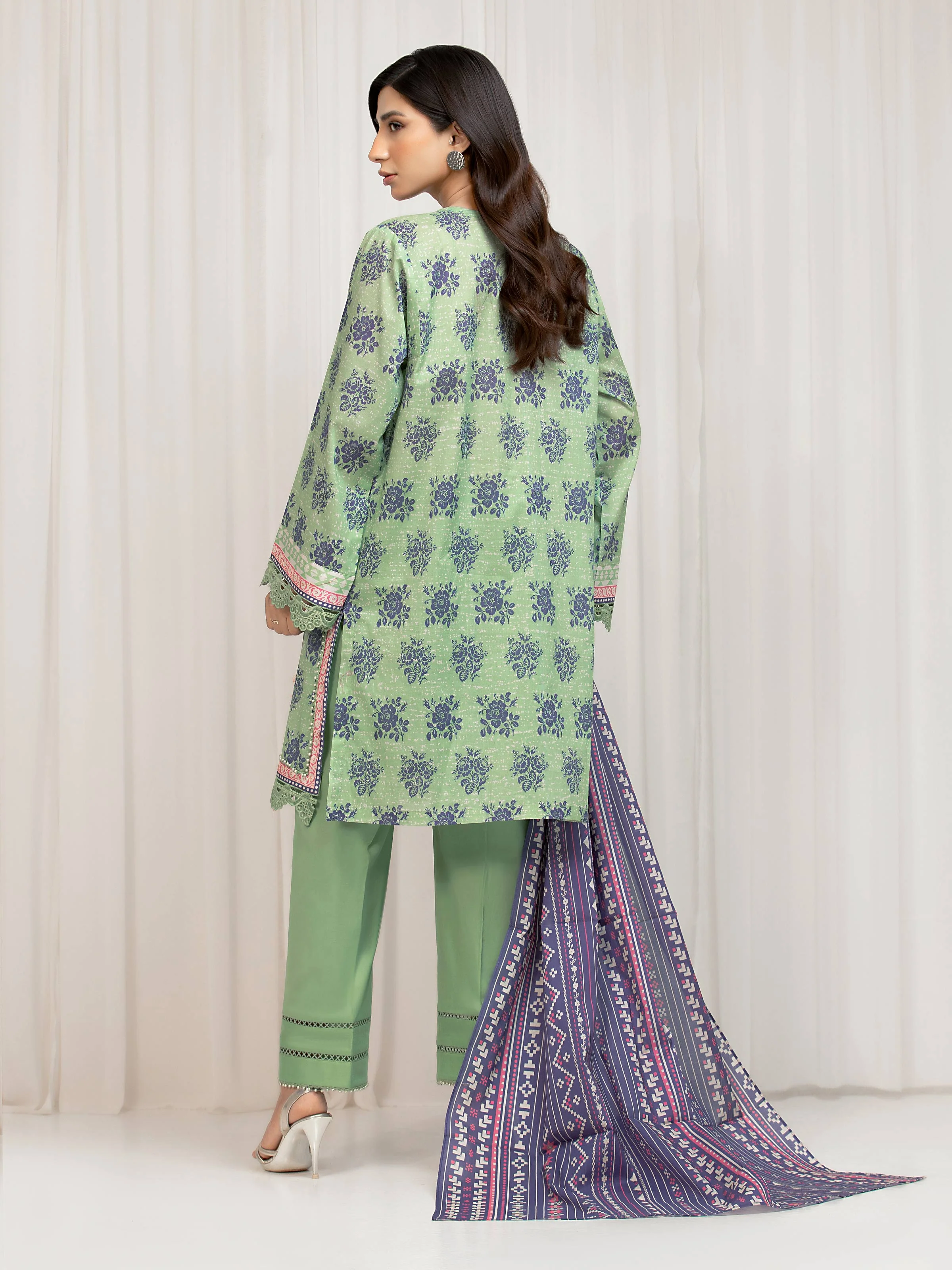 Unstitched Printed Lawn Suit - EWU6A1-36684-3P - Image 5