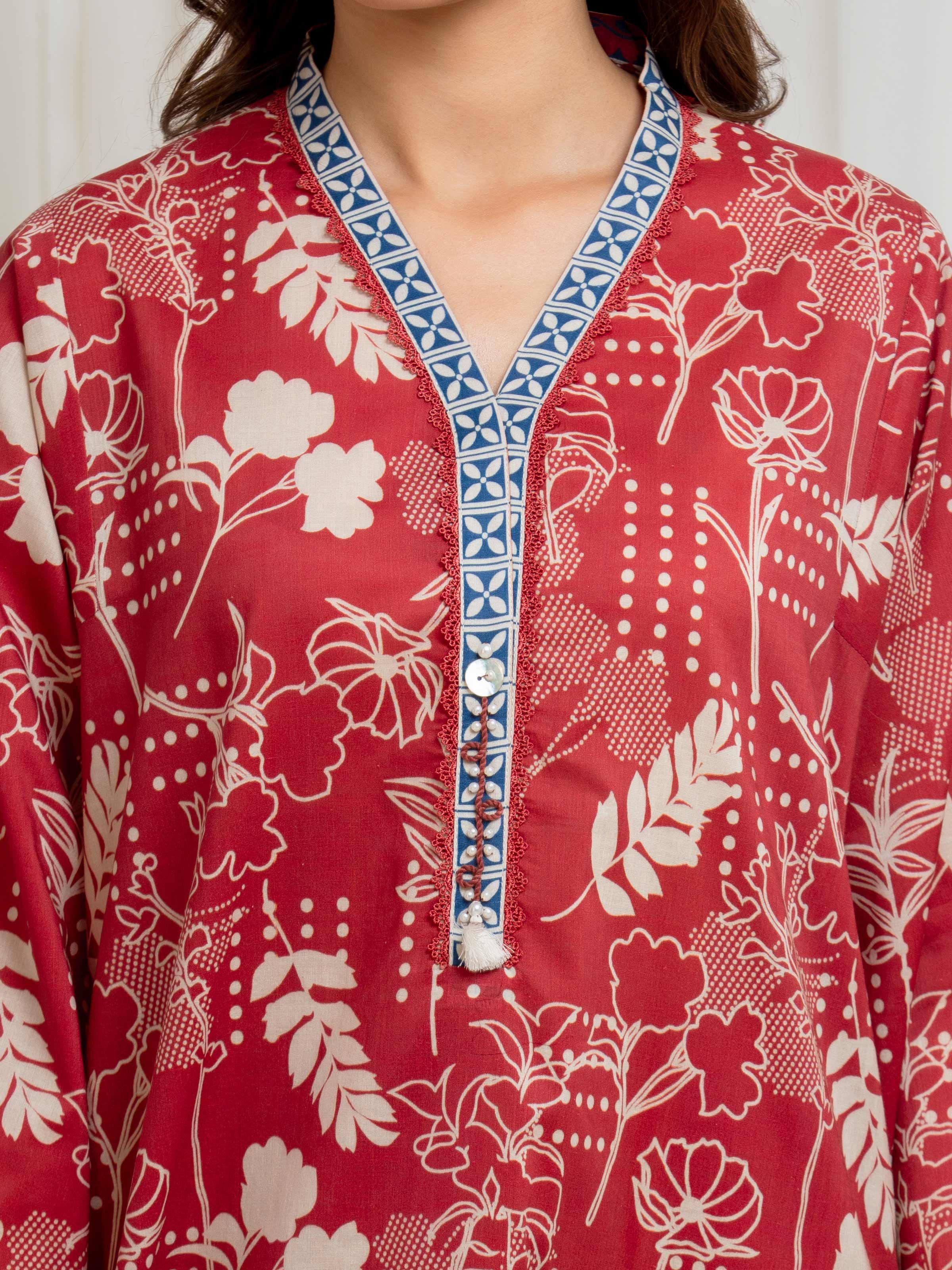 Unstitched Printed Lawn Suit - EWU6A1-36696-3P - Image 3