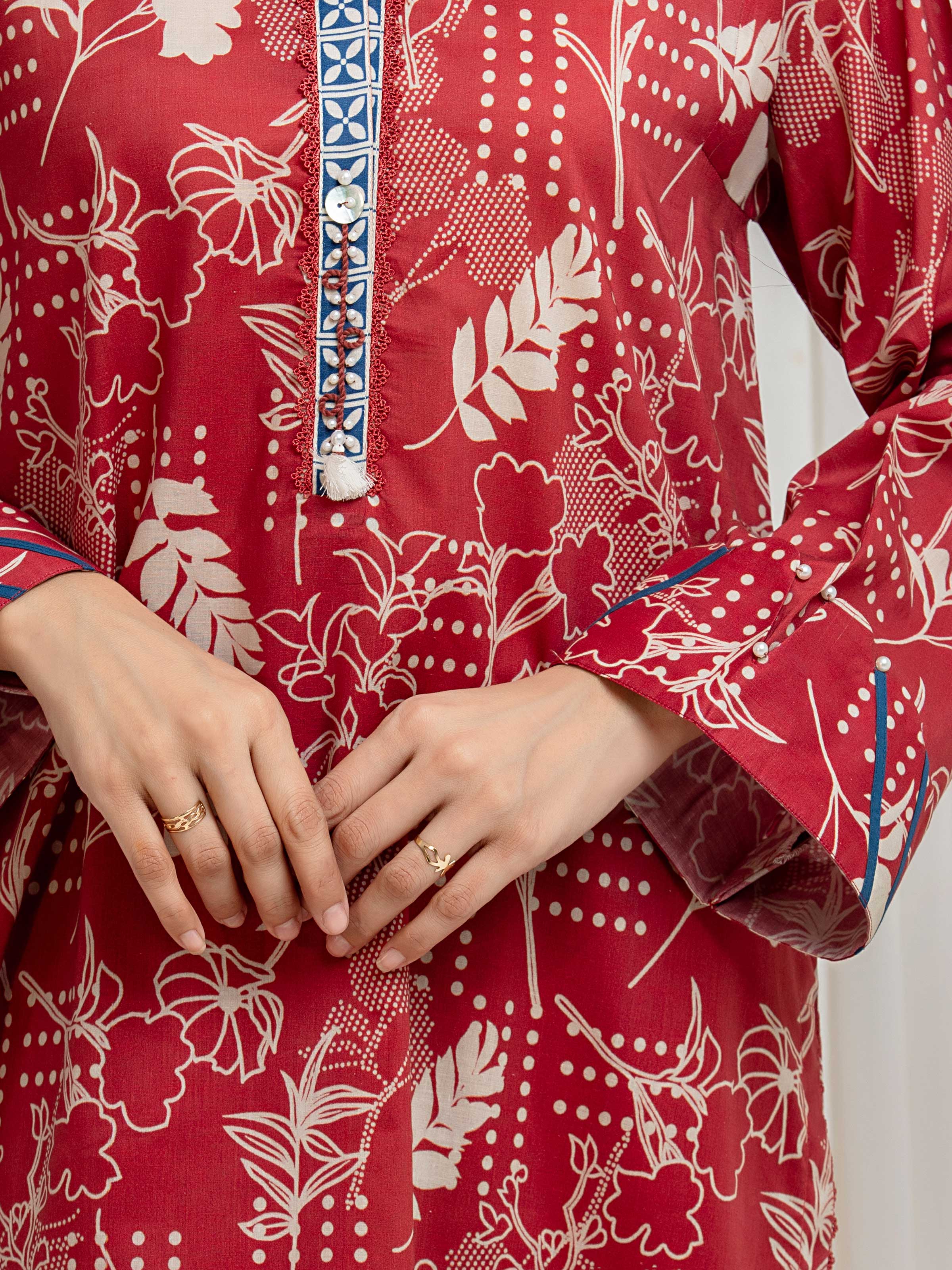 Unstitched Printed Lawn Suit - EWU6A1-36696-3P - Image 4