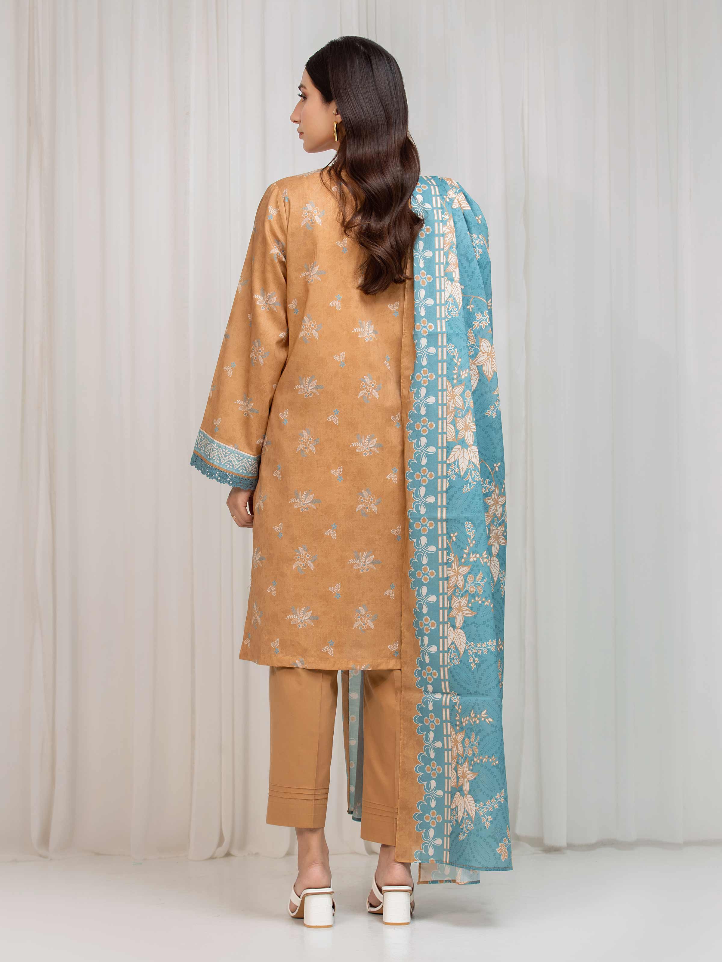Unstitched Printed Lawn Suit - EWU6A1-36699-3P - Image 5