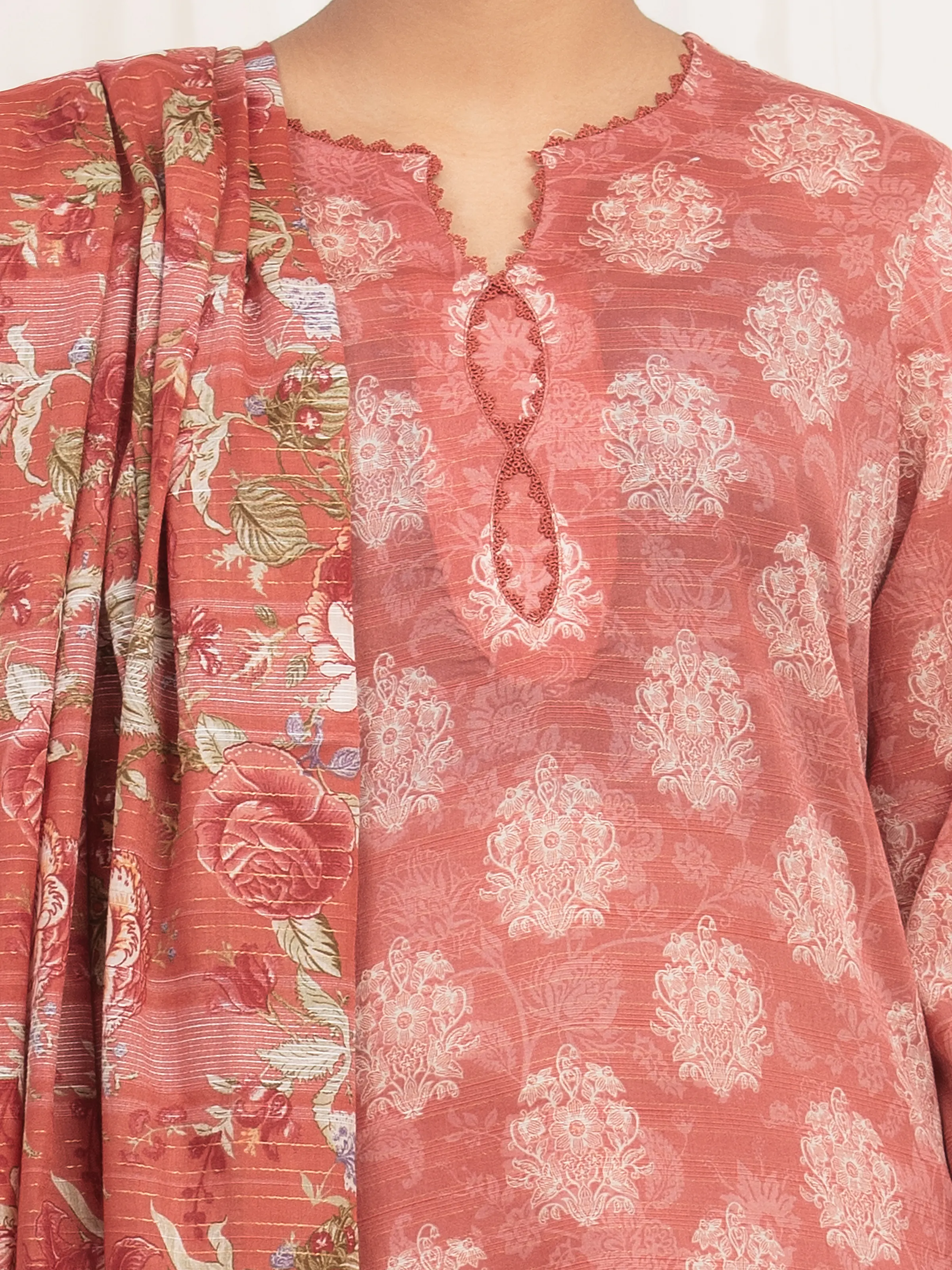 Unstitched Printed Zari Lawn Suit - EWU6M6-005-3P - Image 3