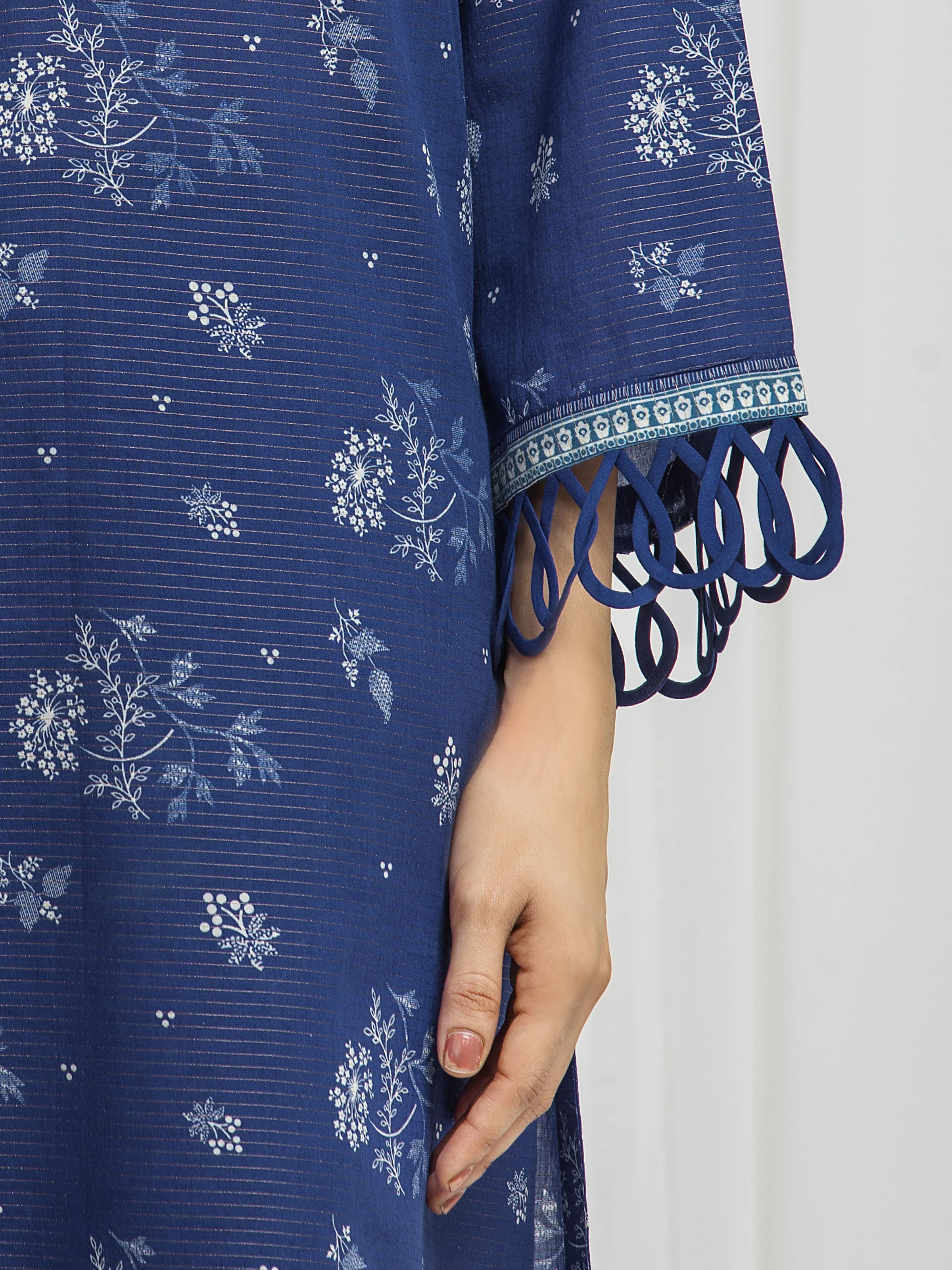 Unstitched Printed Zari Lawn Suit - EWU6M6-006-3P - Image 3