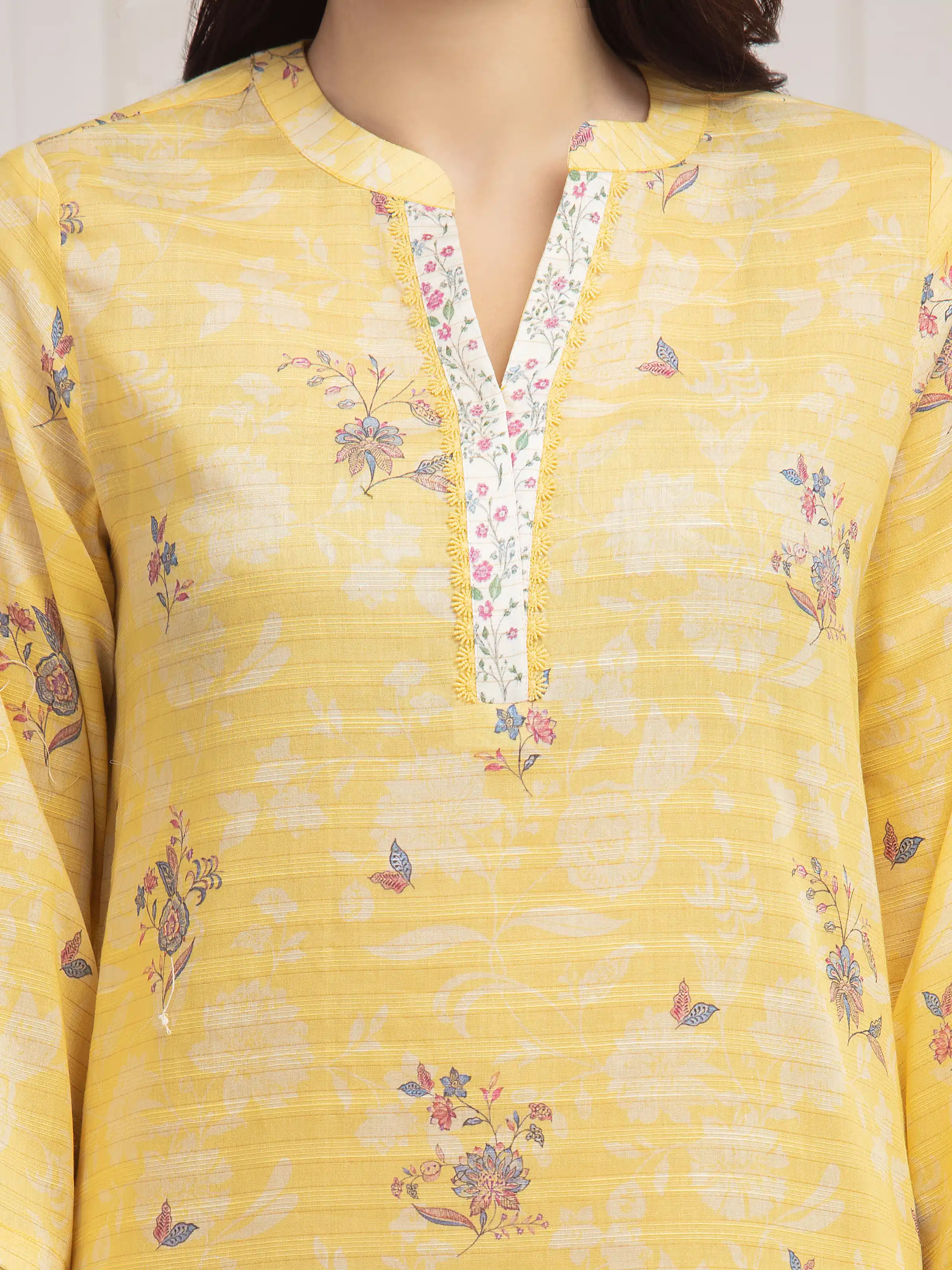 Unstitched Printed Zari Lawn Suit - EWU6M6-027-3P - Image 3