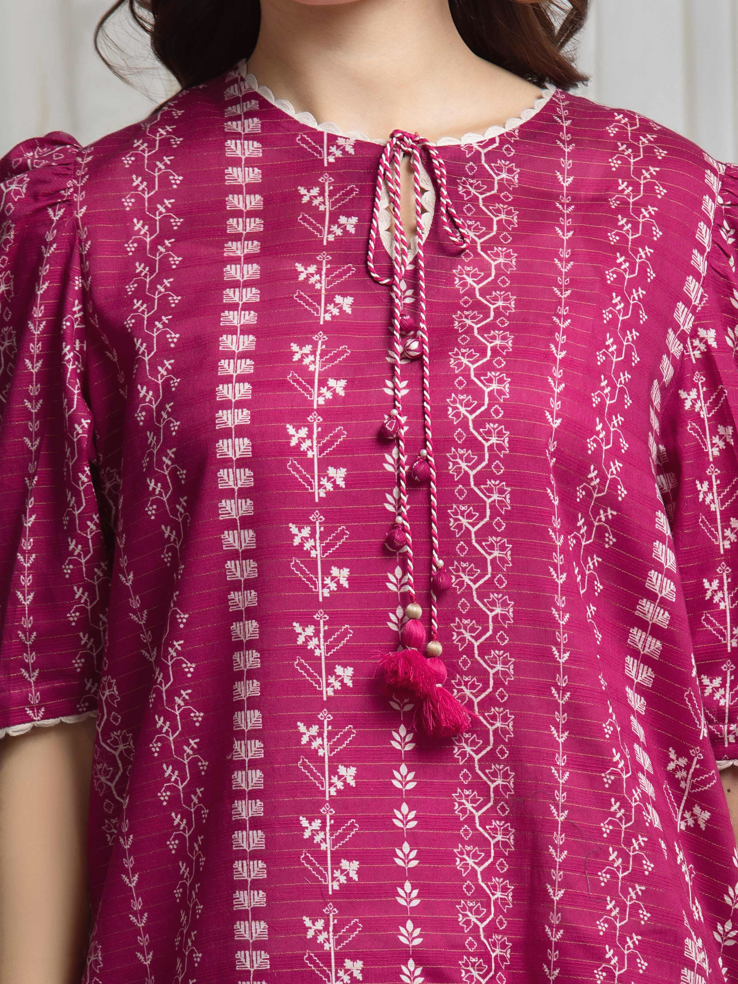 Unstitched Printed Zari Lawn Suit - EWU6M6-081-3P - Image 3