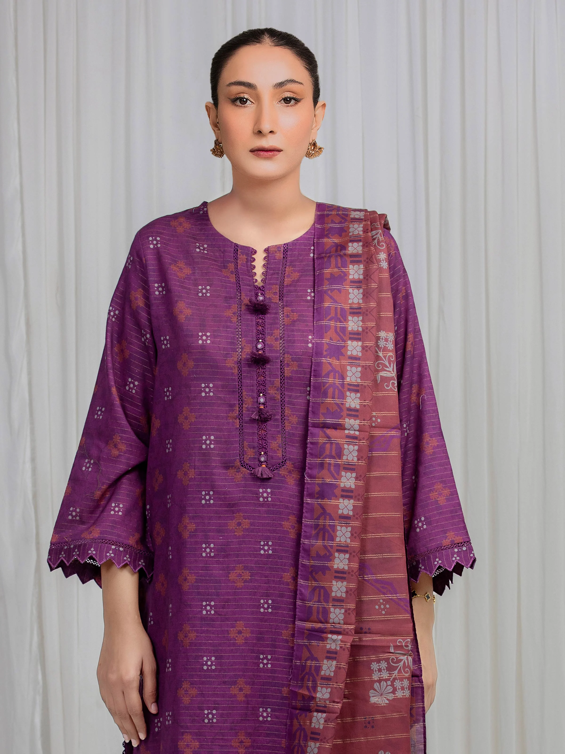 Unstitched Printed Lawn Suit - EWU6M6-089-3P - Image 2