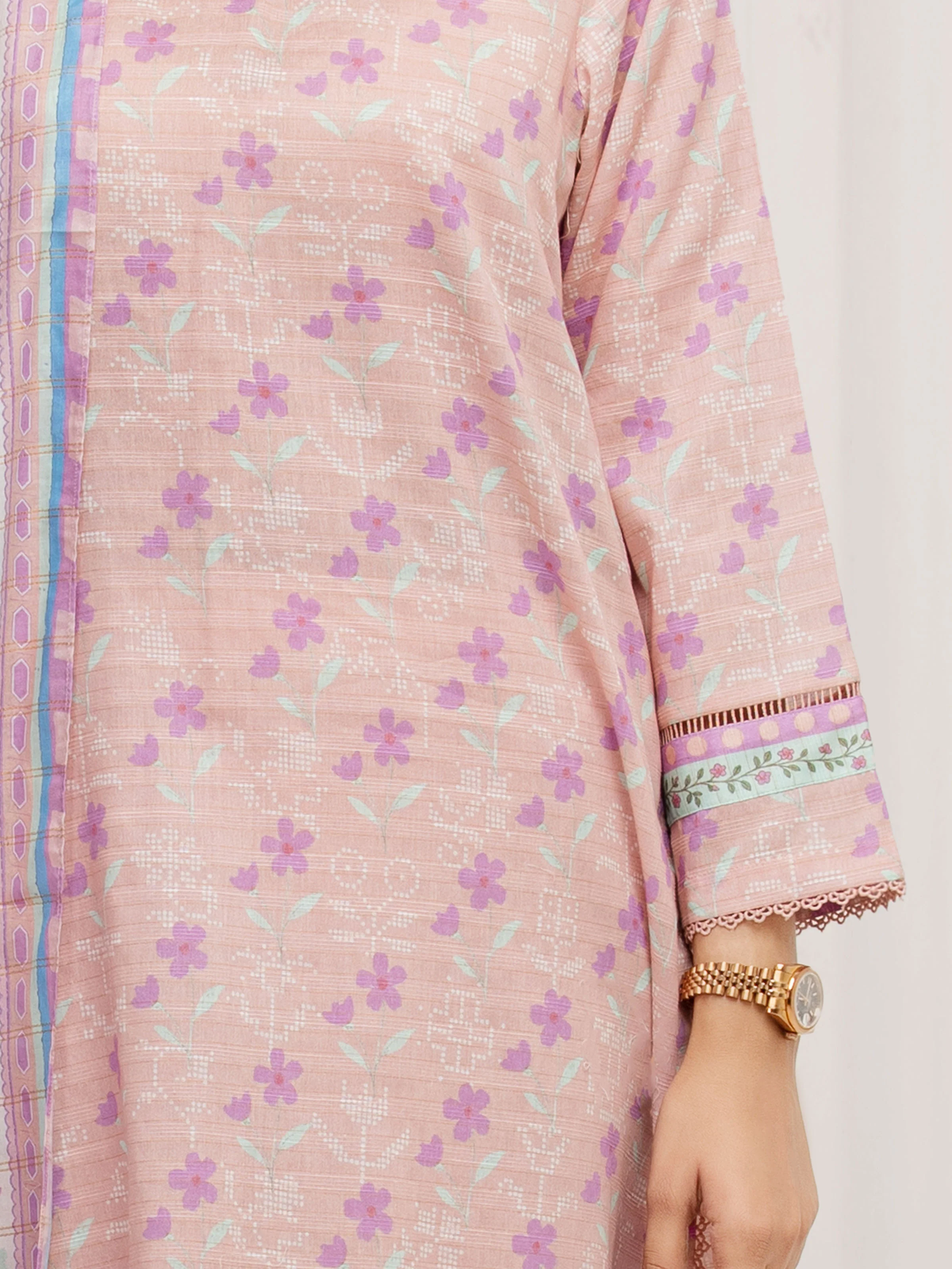 Unstitched Printed Lawn Suit - EWU6M6-094-3P - Image 3