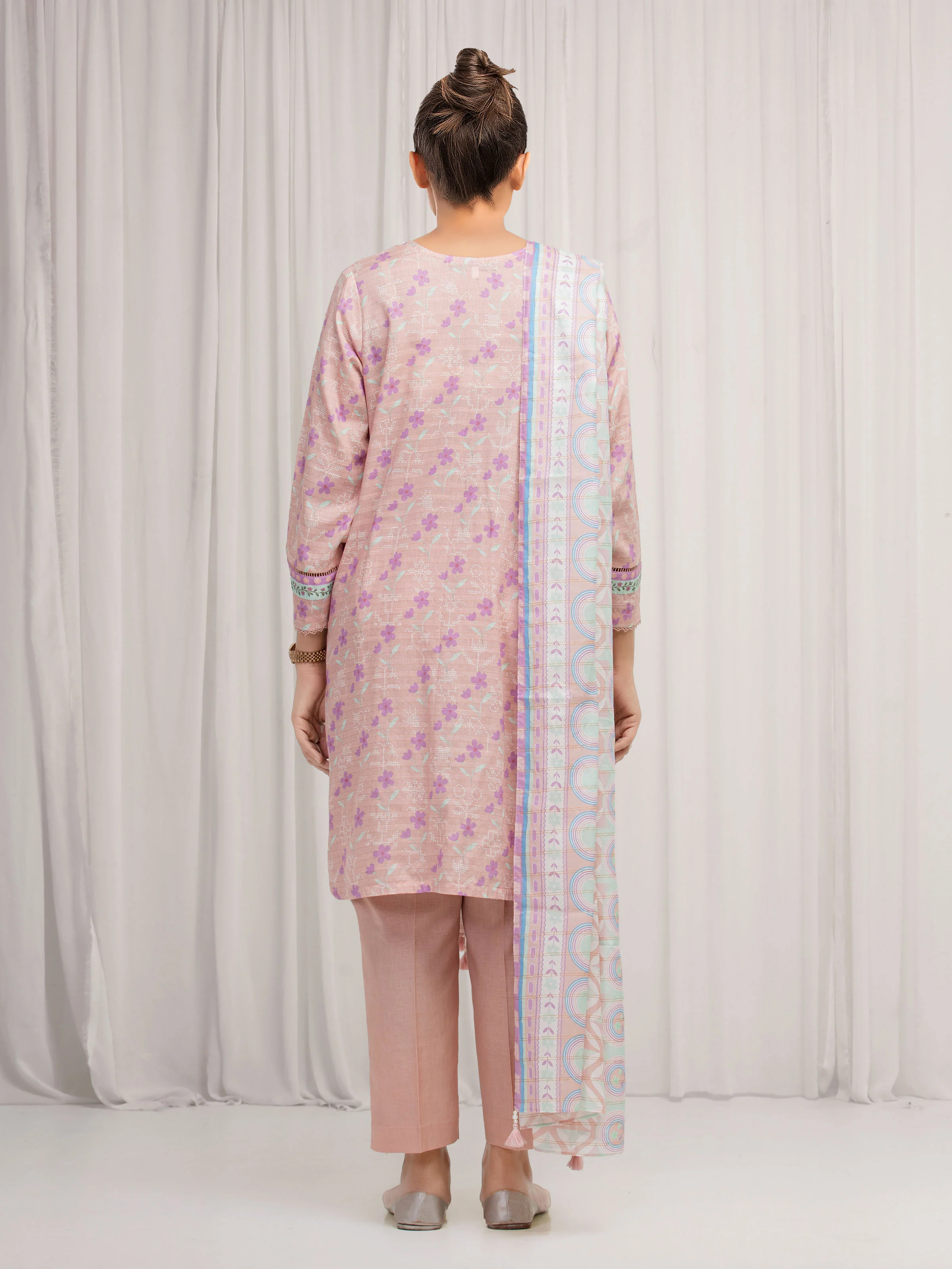 Unstitched Printed Lawn Suit - EWU6M6-094-3P - Image 5