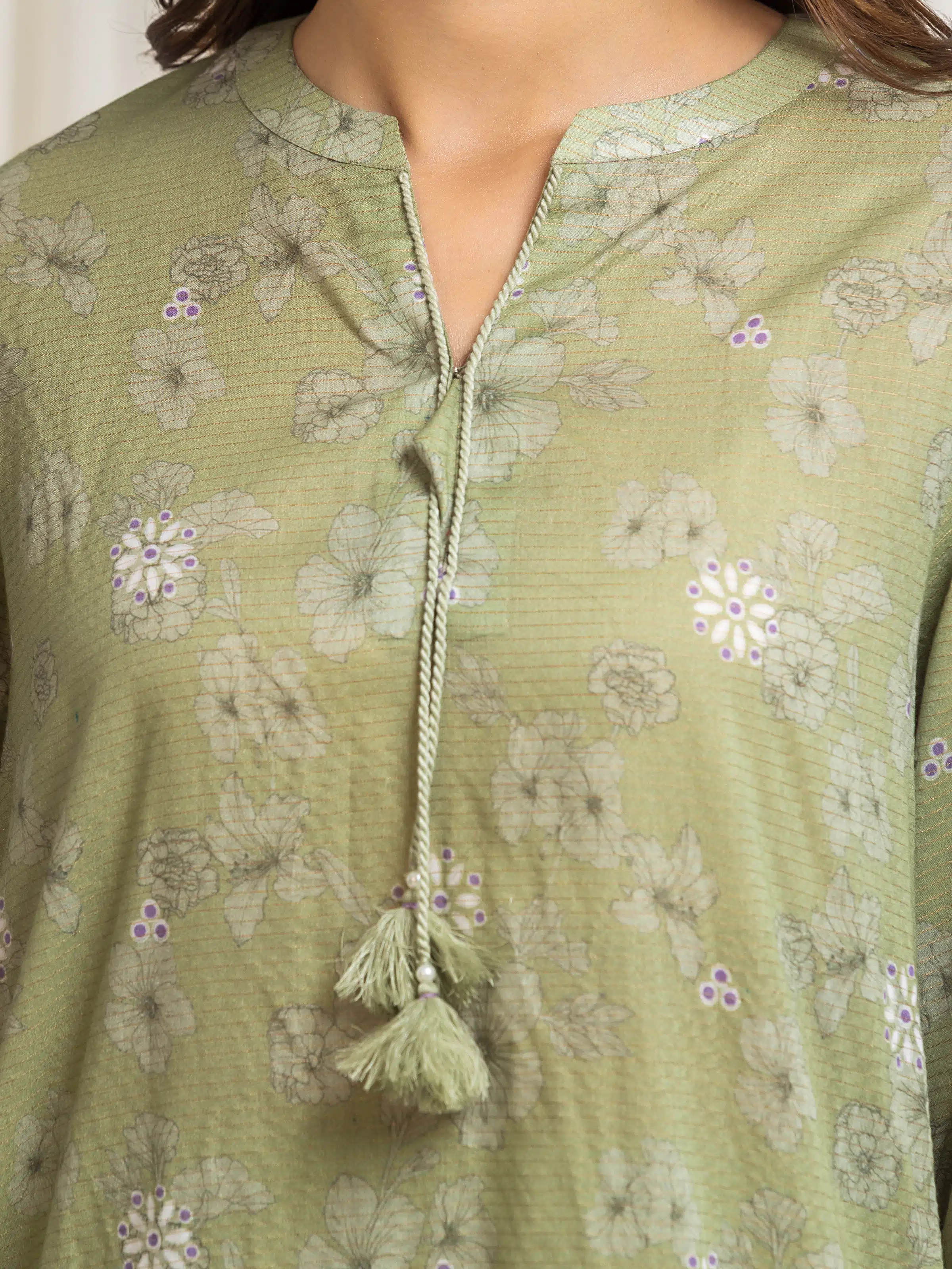 Unstitched Printed Zari Lawn Suit - EWU6M6-047-3P - Image 4