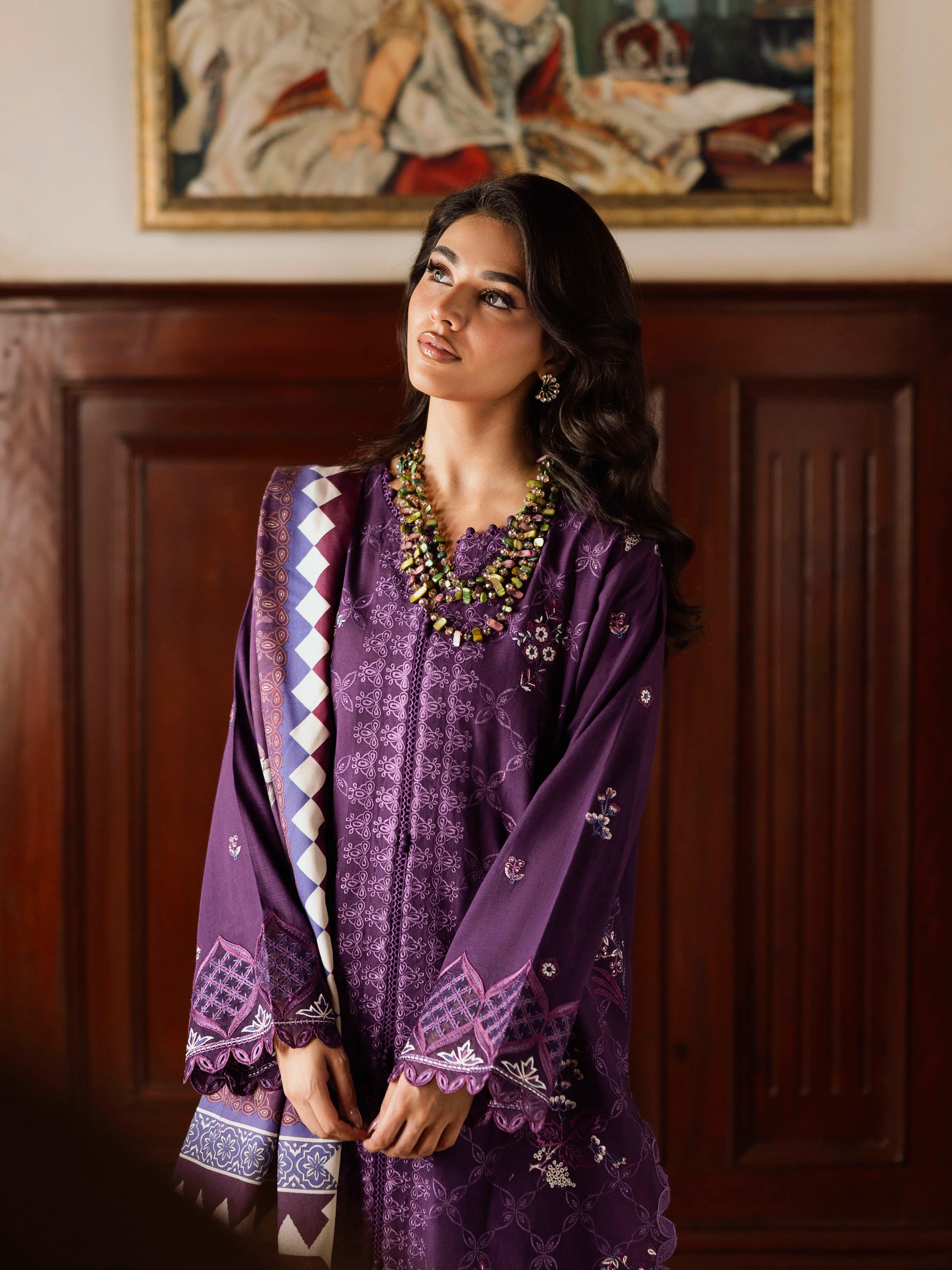 Unstitched Embroidered Khaddar Suit - EWU5V11-32009-3P - Image 5