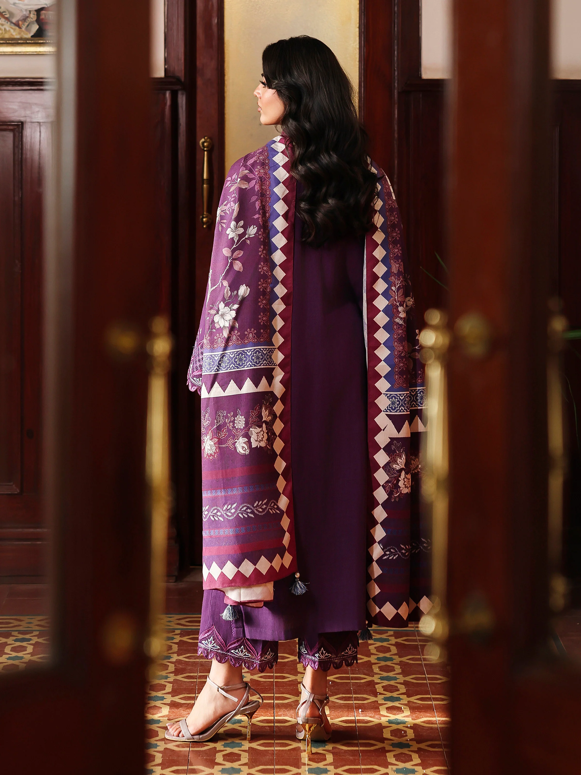 Unstitched Embroidered Khaddar Suit - EWU5V11-32009-3P - Image 6