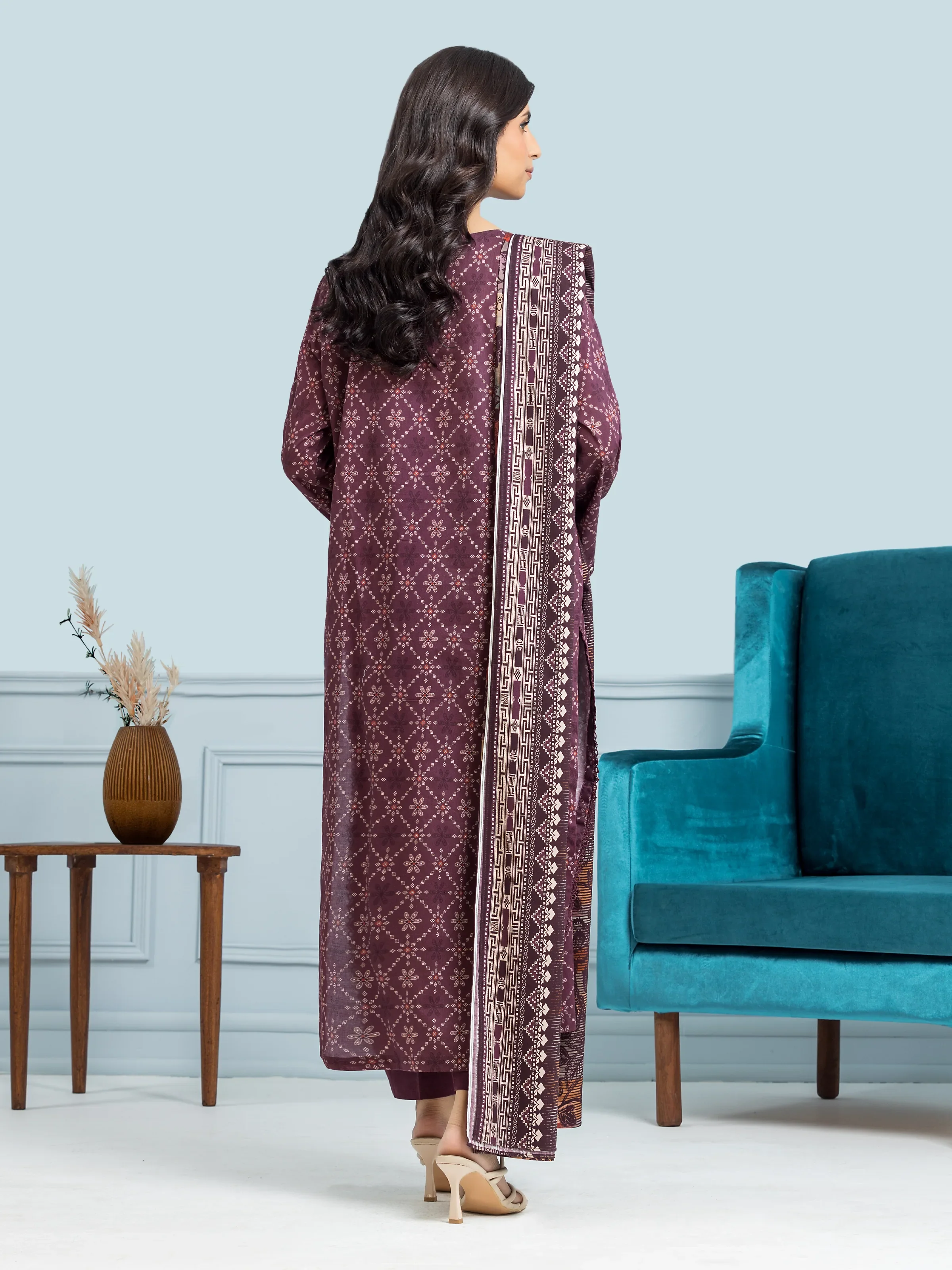 Unstitched Printed Khaddar Suit - EWU24A3-29301-3P - Image 2