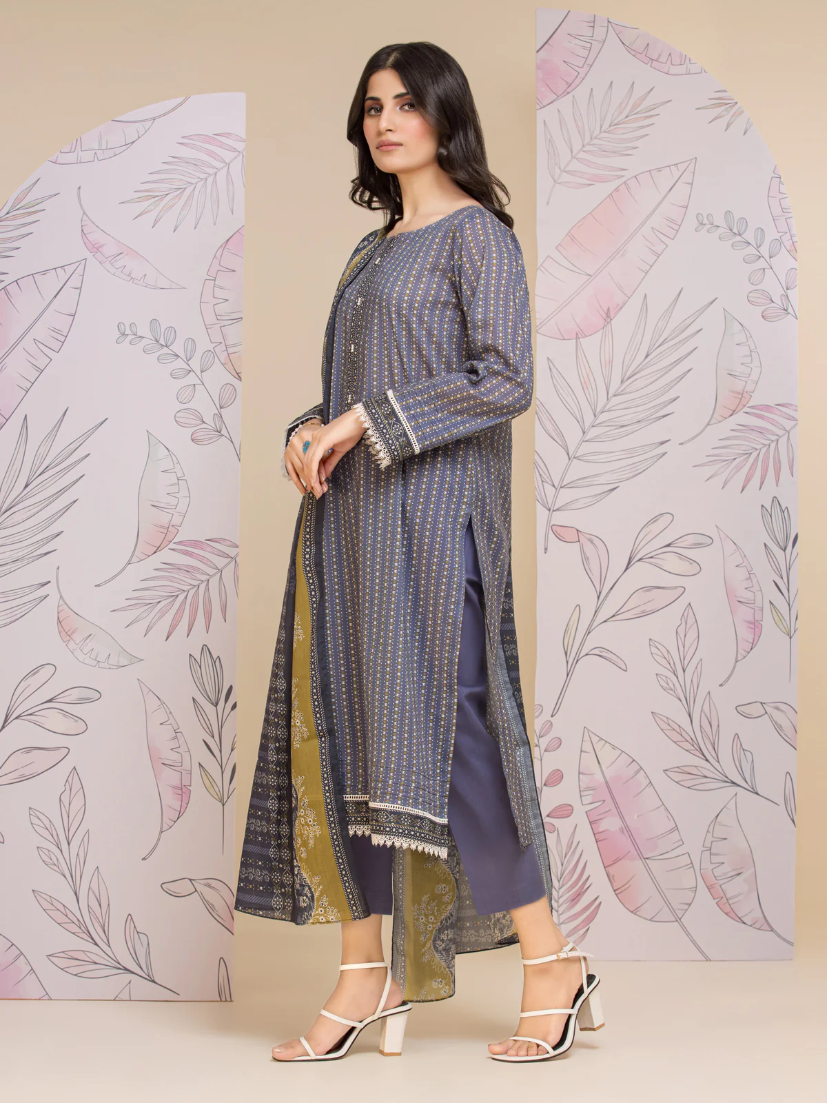Unstitched Printed Lawn Suit - EWU24A1-26280-3P - Image 2