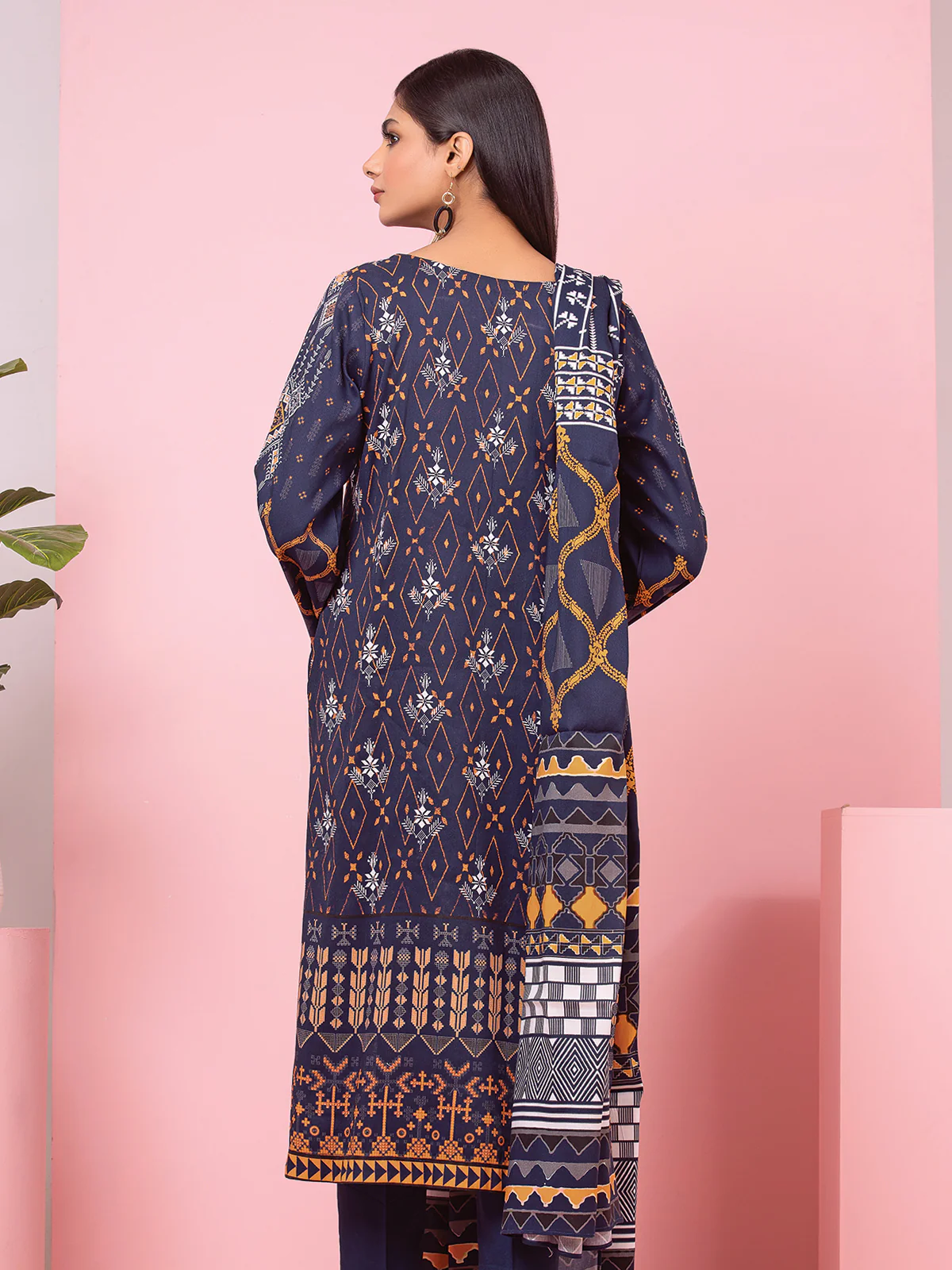 Unstitched Printed Viscose Suit - EWU22A4-24014XXL - Image 2