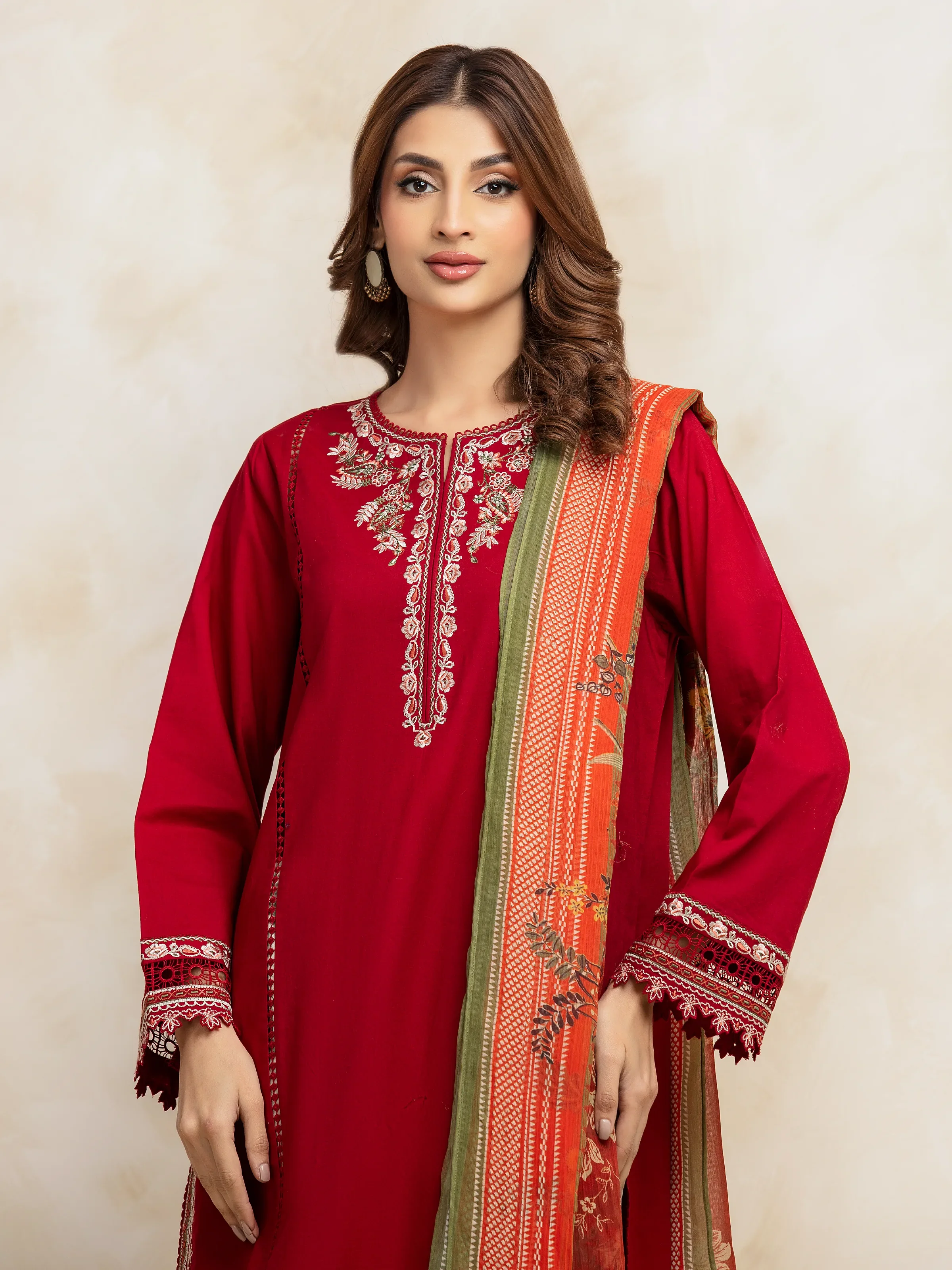 Unstitched Embroidered Cambric Suit - EWU5V2-31030-3P - Image 2