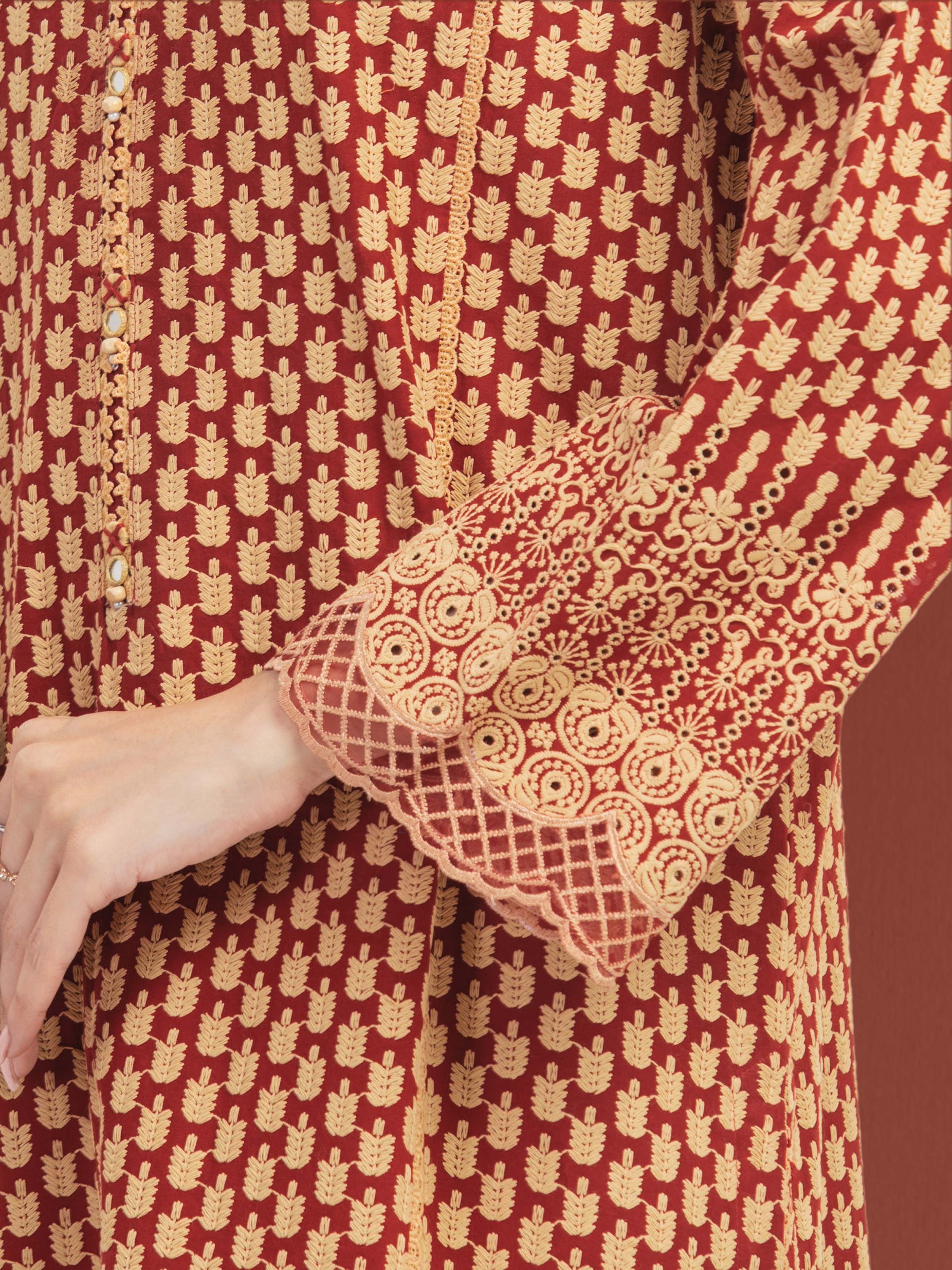 Unstitched Embroidered Cambric Suit - EWU5V2-31838-3P - Image 4