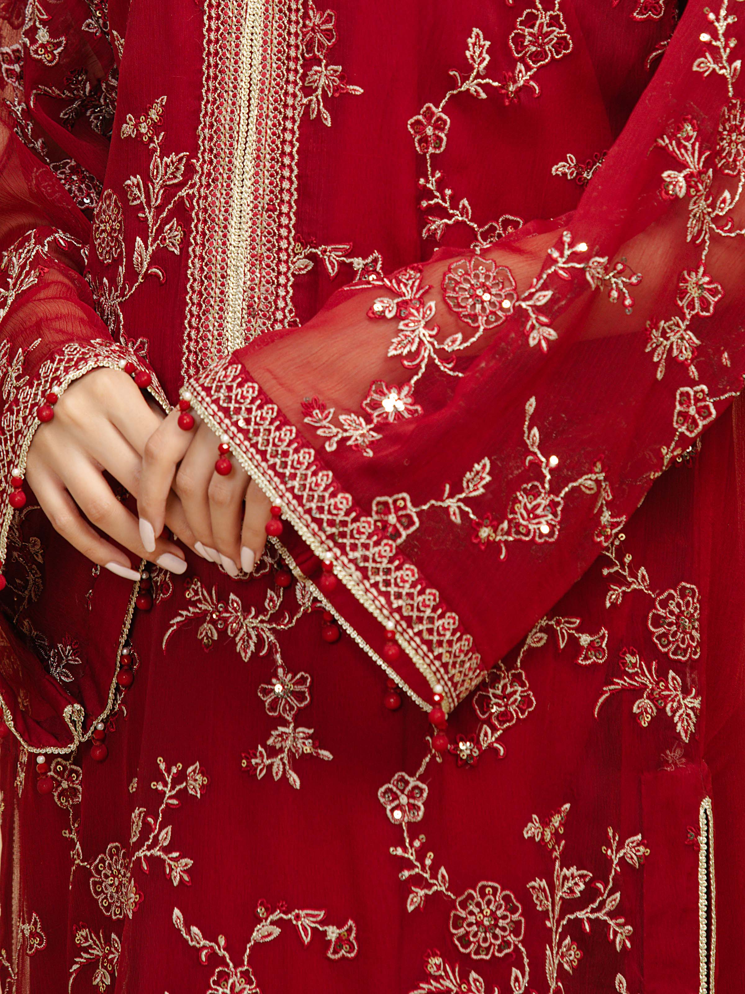 Unstitched Embroidered Chiffon Suit - EWU5V5-31309-3P - Image 3