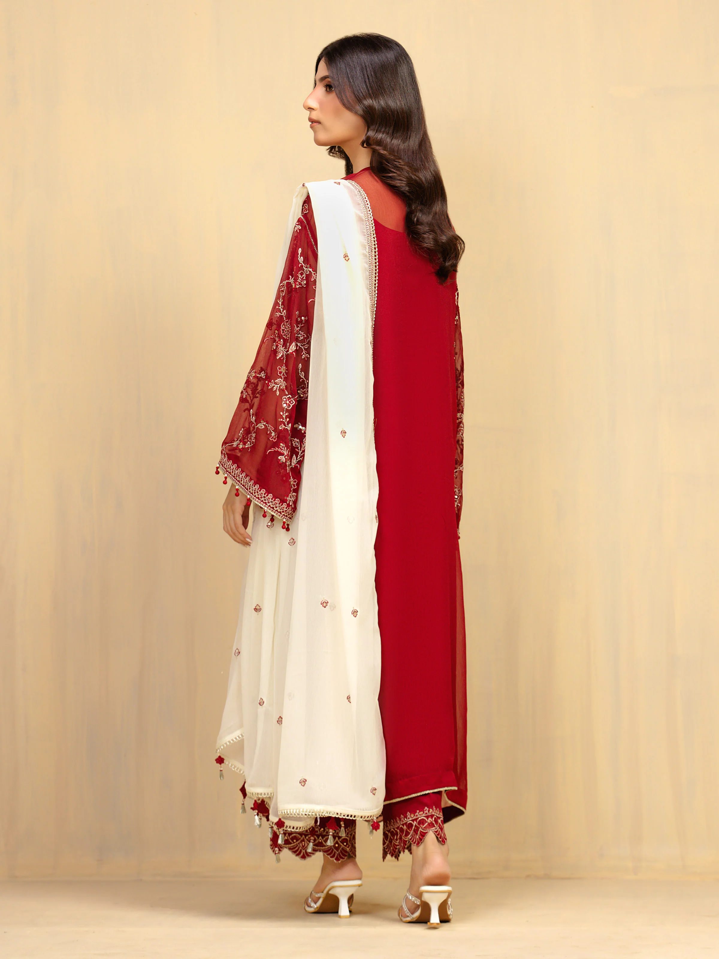 Unstitched Embroidered Chiffon Suit - EWU5V5-31309-3P - Image 6