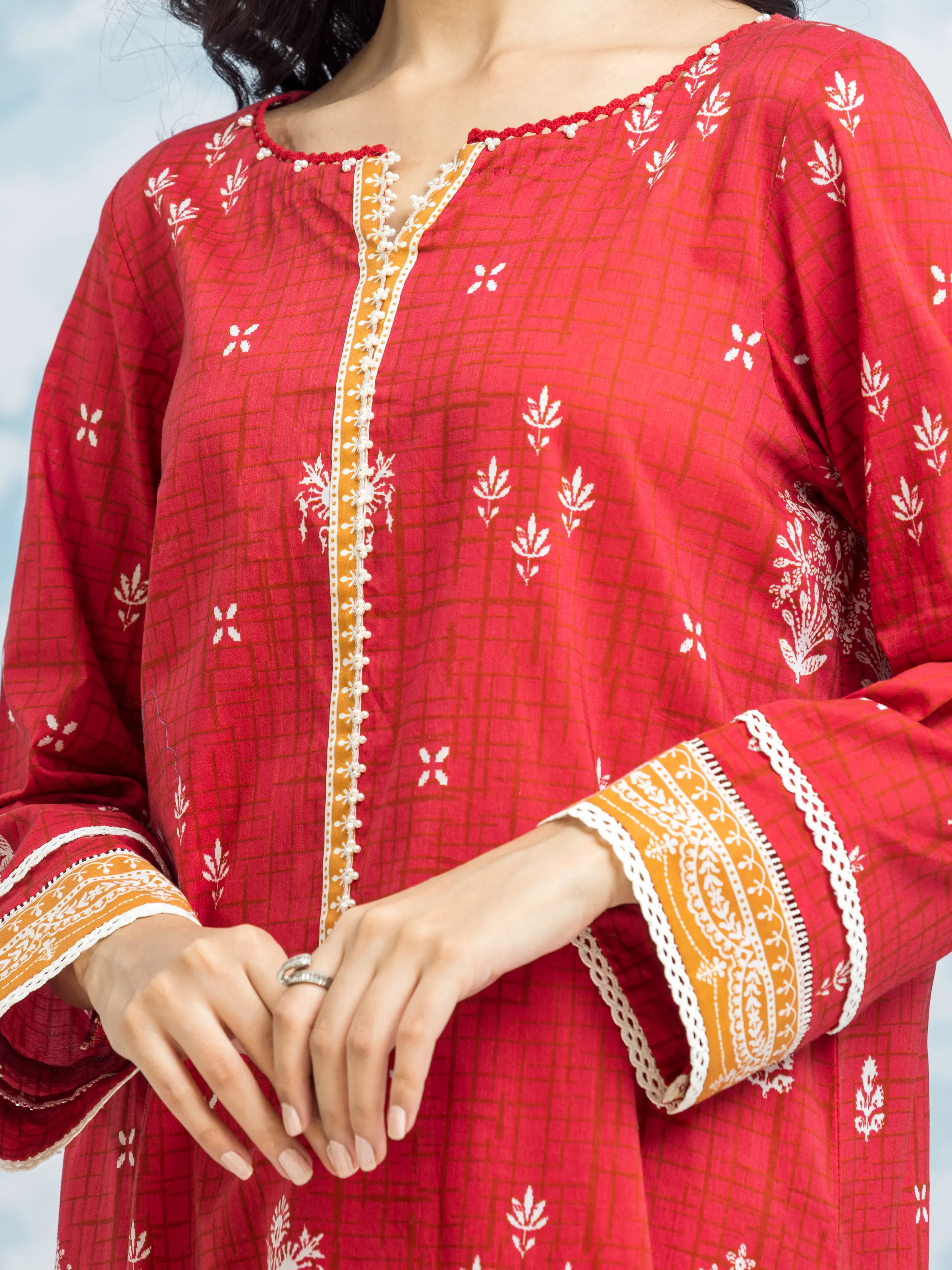 Unstitched Printed Khaddar Suit - EWU24A3-29653-3P - Image 3