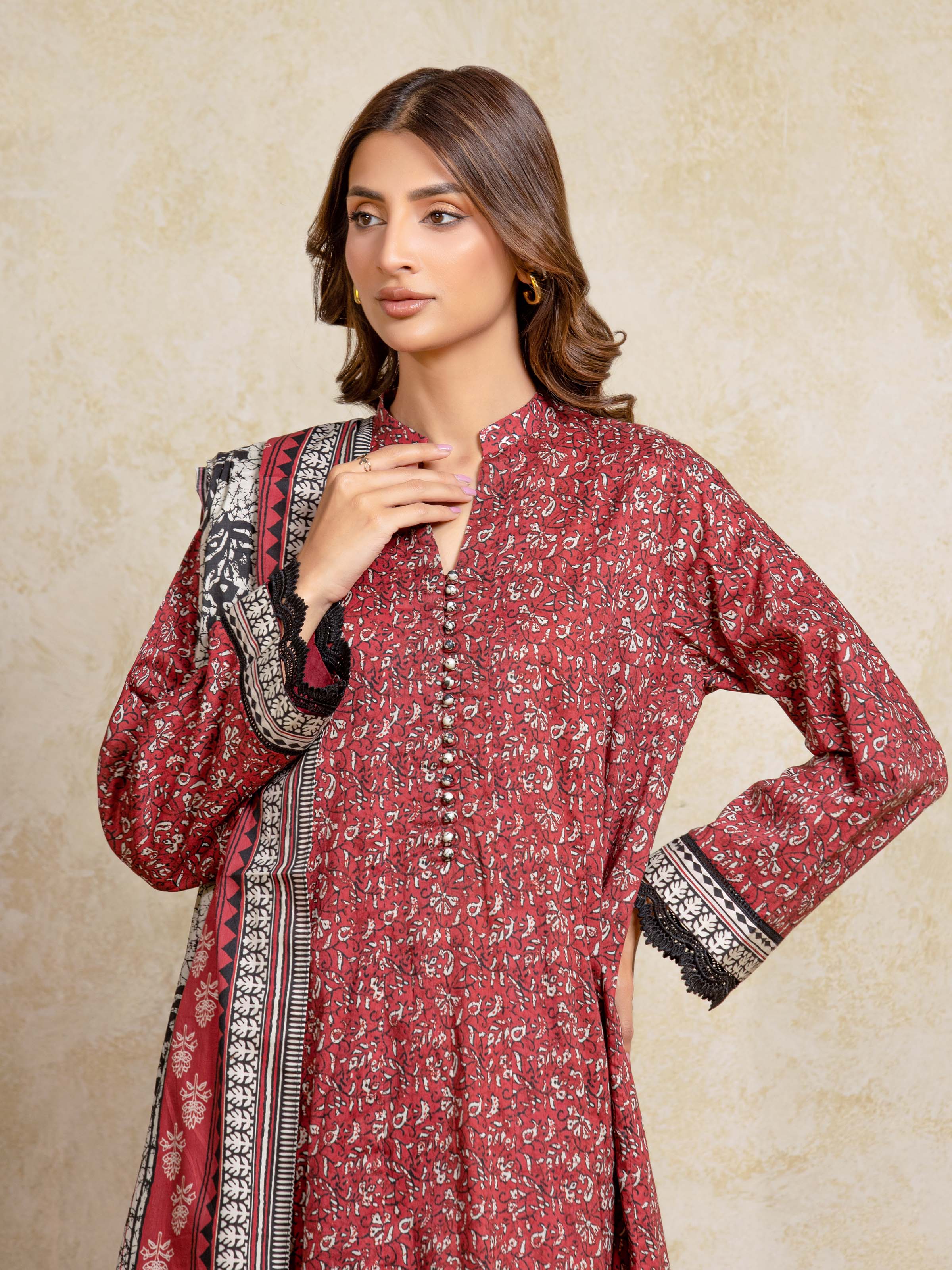 Unstitched Printed Khaddar Suit - EWU5A3-35901-3P - Image 2