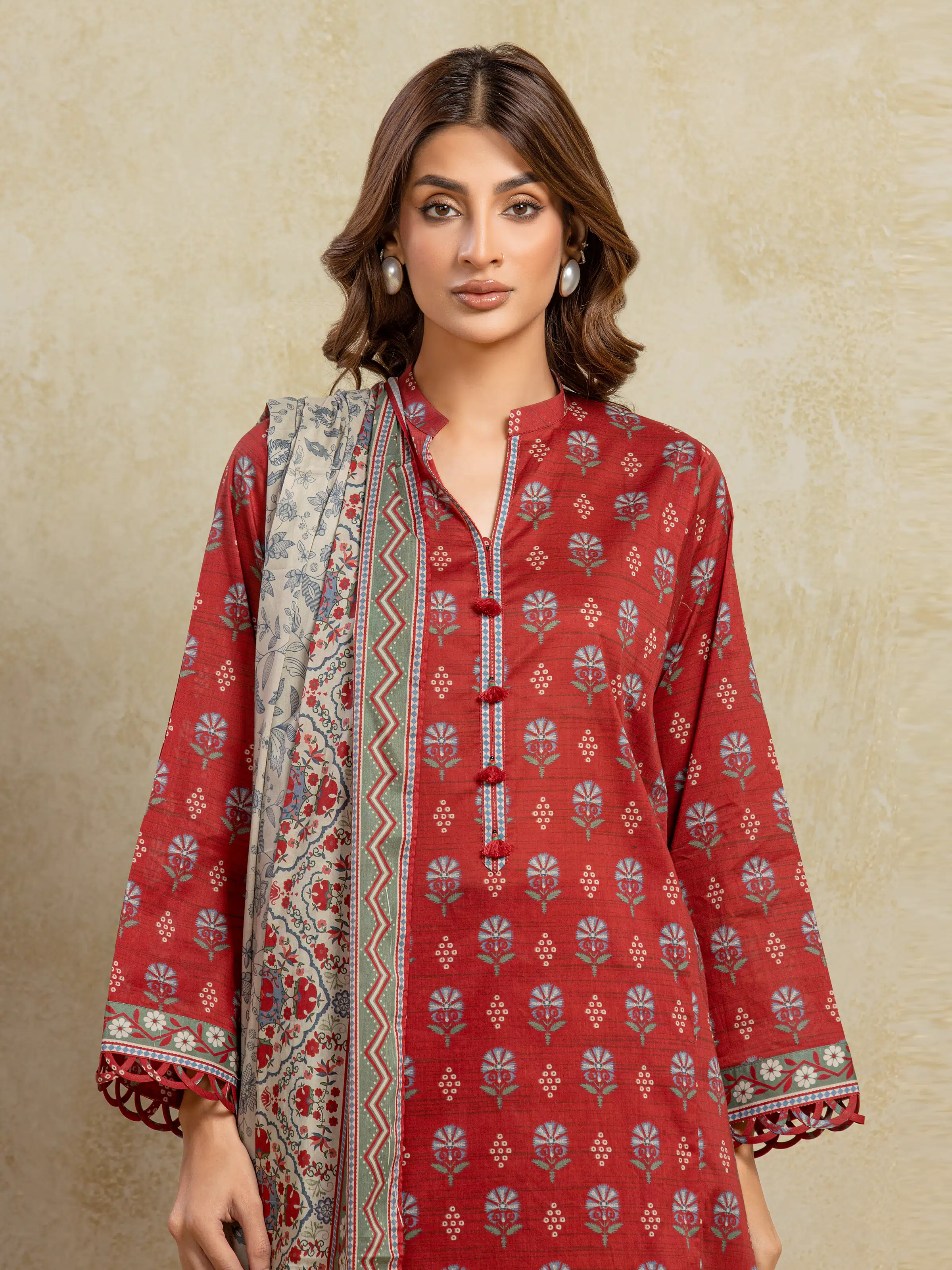 Unstitched Printed Khaddar Suit - EWU5A3-35951-3P - Image 2