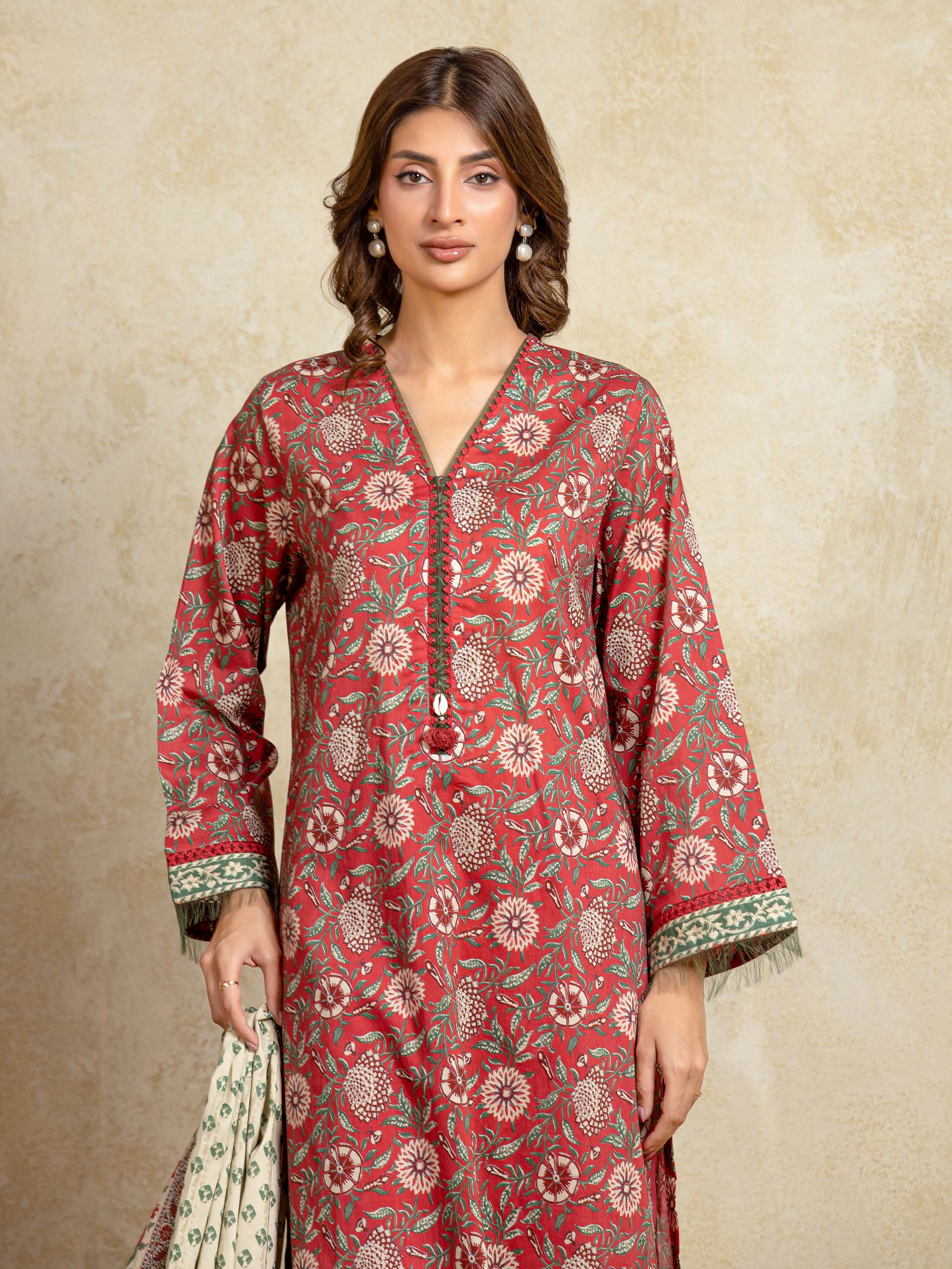 Unstitched Printed Khaddar Suit - EWU5A3-35973-3P - Image 2