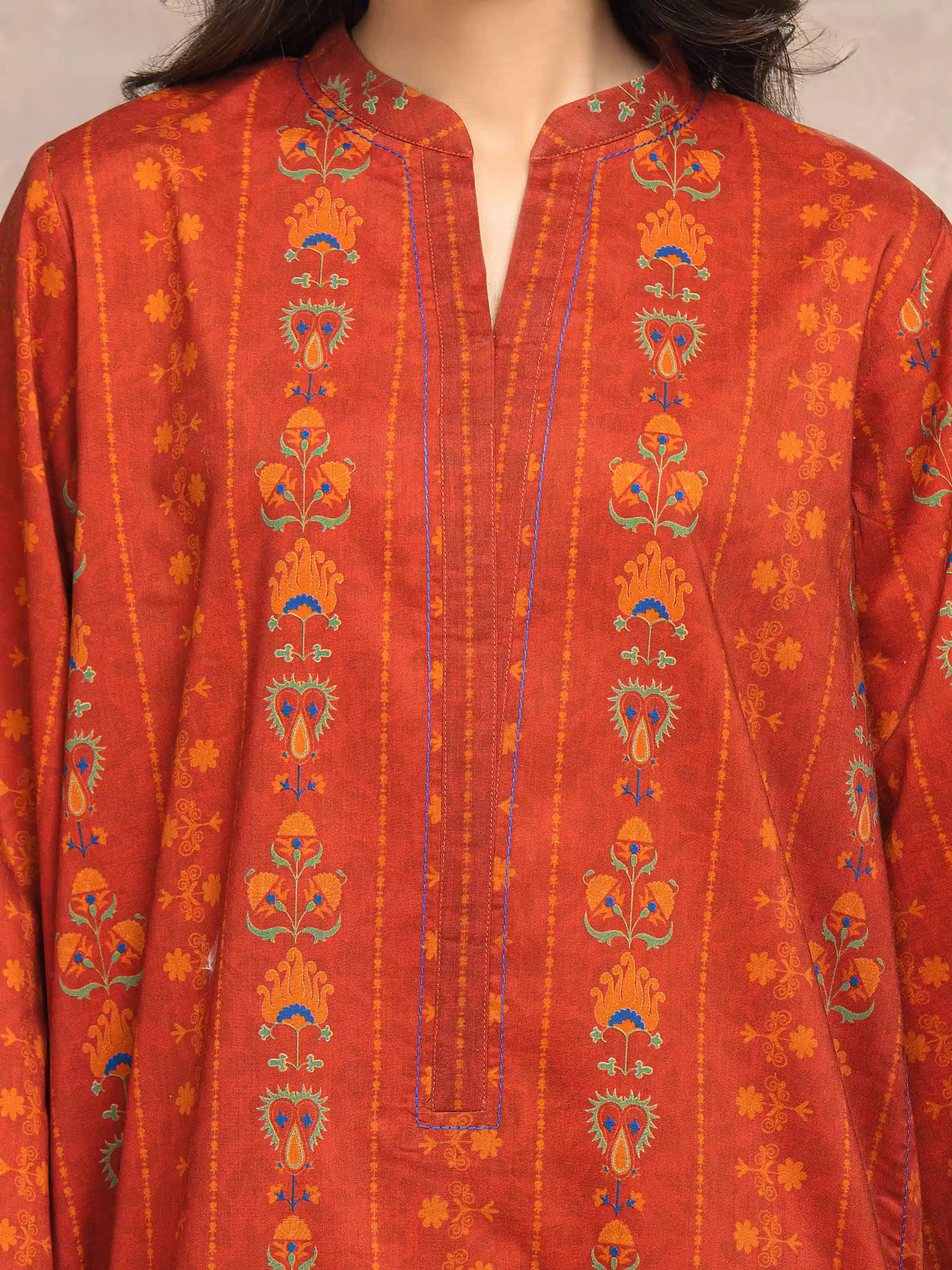 Unstitched Printed Khaddar Suit - EWU5M3-036-3P - Image 2