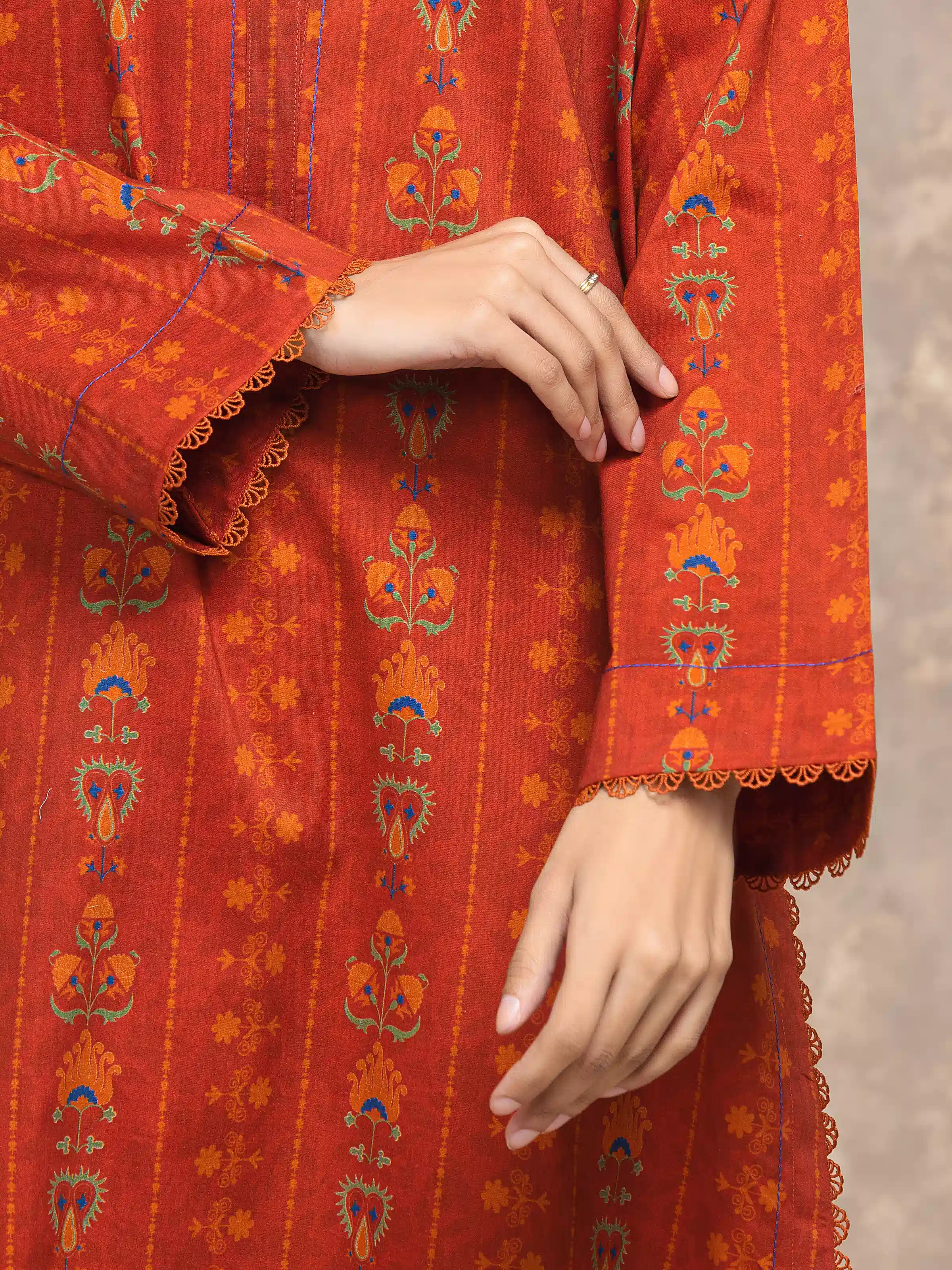 Unstitched Printed Khaddar Suit - EWU5M3-036-3P - Image 3